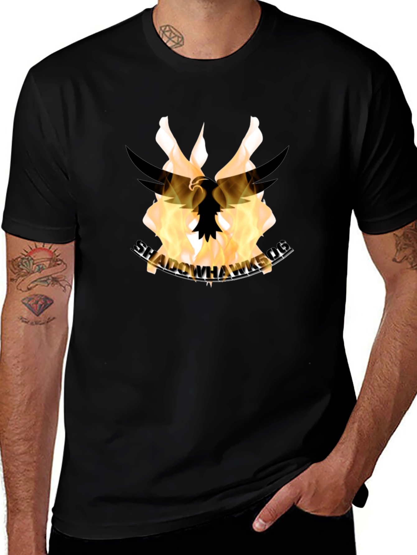 Variant 3 of Shadowhawks Live Graphic Black T-Shirt