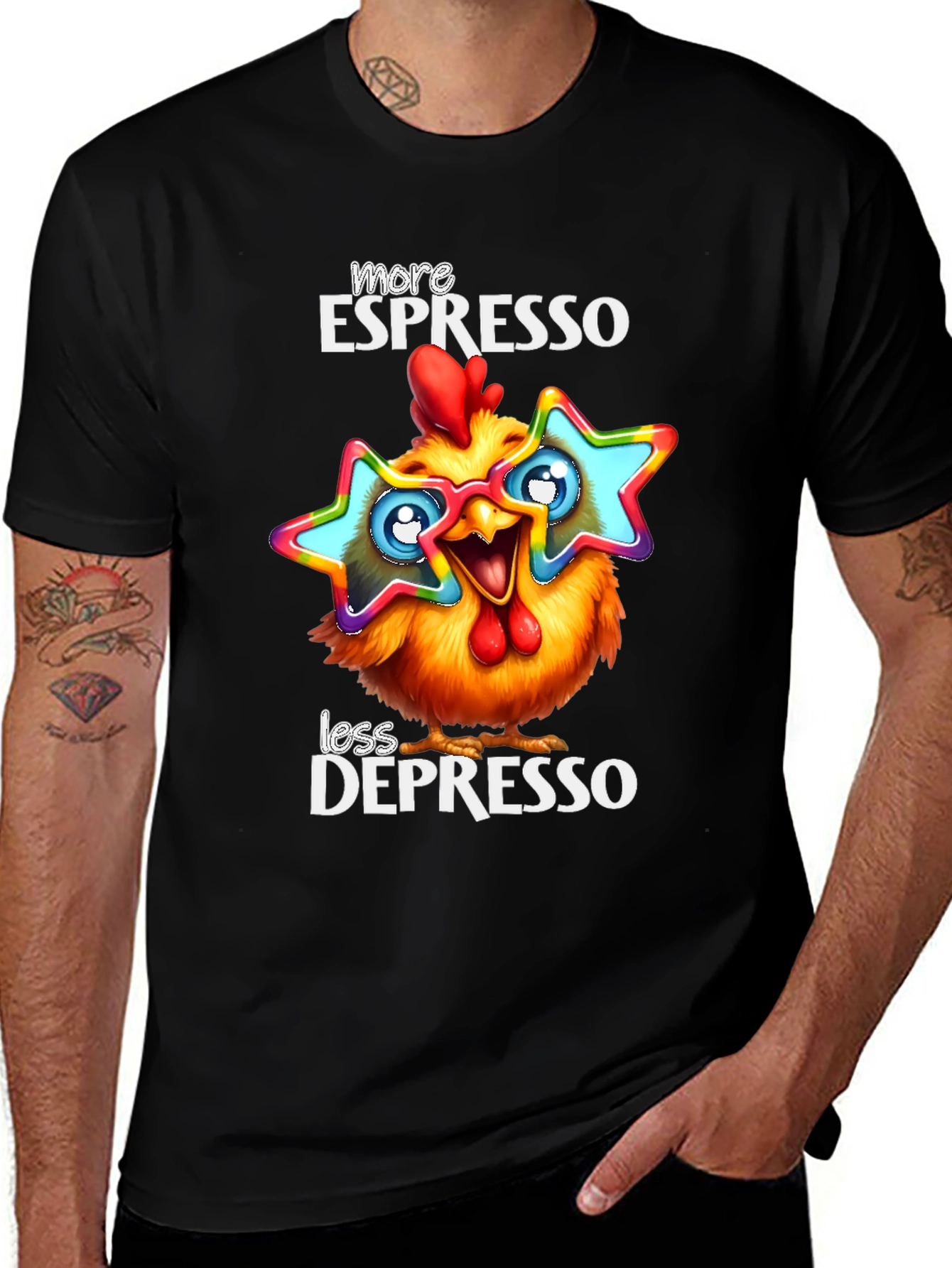 Variant 15 of More Espresso Less Depresso Chicken T-Shirt