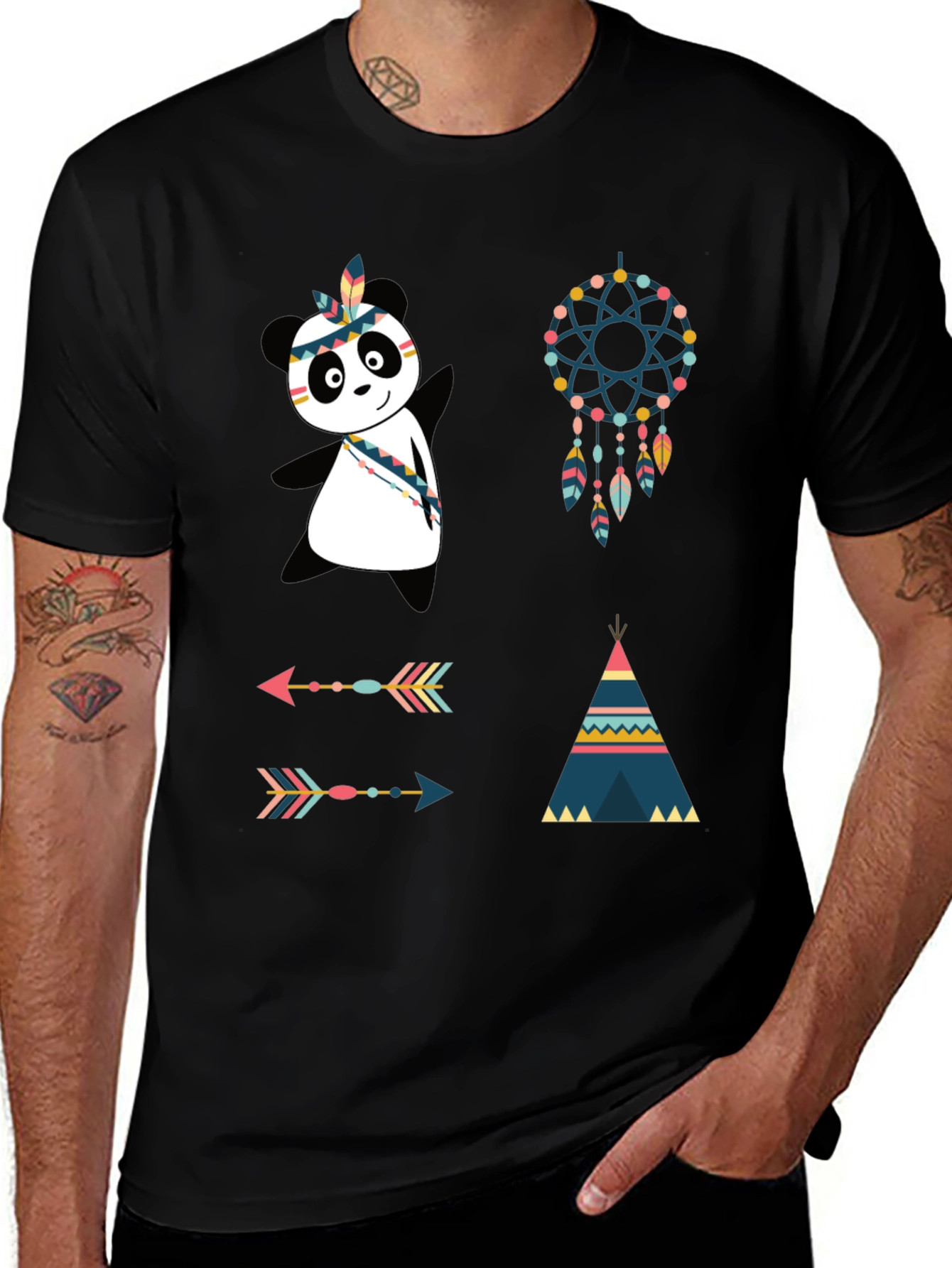 Variant 22 of Tribal Panda Graphic Tee