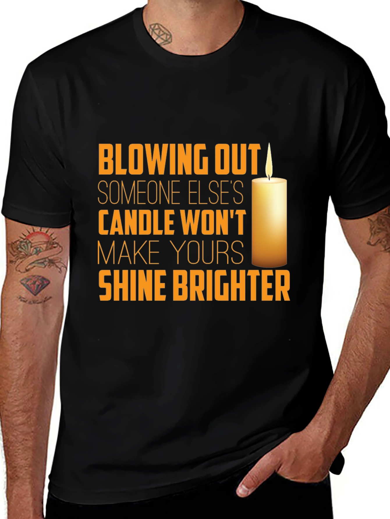 Variant 28 of Motivational Graphic Tee - Candle Shine Brighter