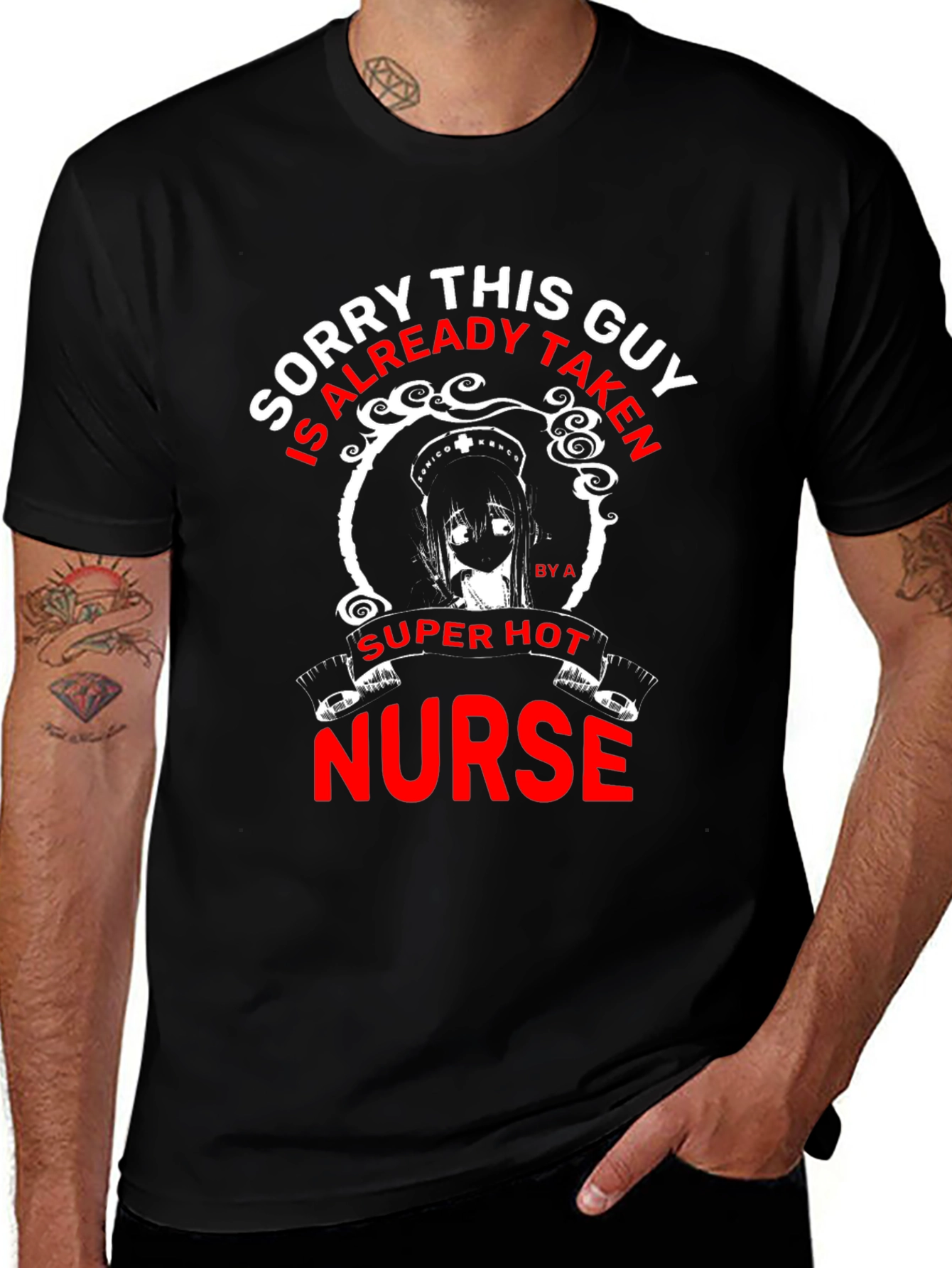 Variant 10 of Sorry This Guy Is Taken Nurse T-Shirt
