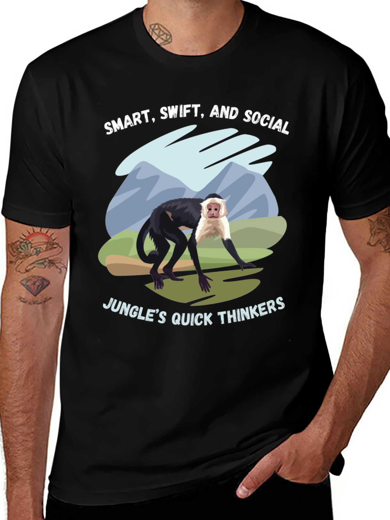 Variant 8 of Smart, Swift, and Social Monkey Graphic T-Shirt