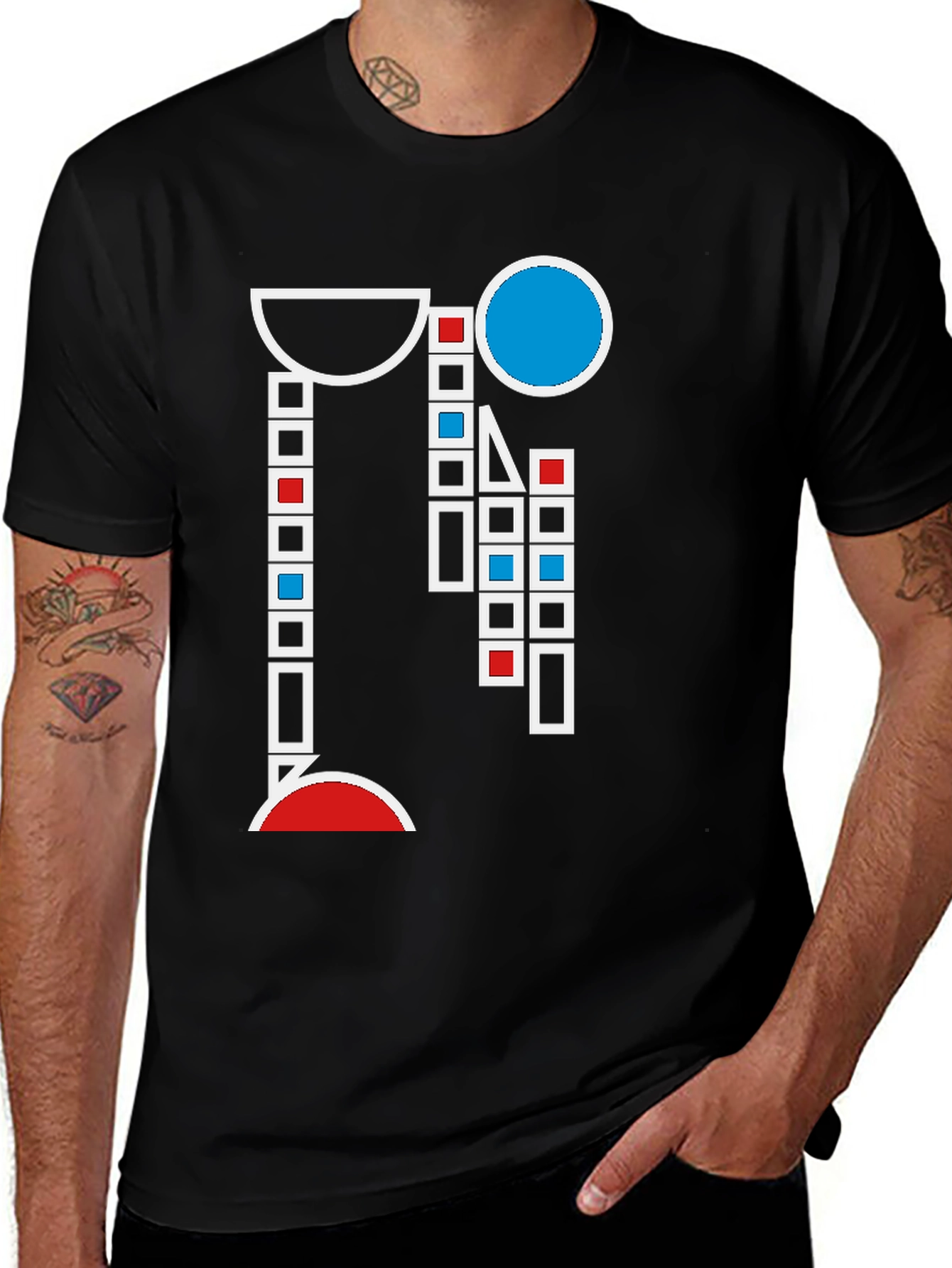 Variant 5 of Abstract Geometric Graphic T-Shirt - Modern Art Style