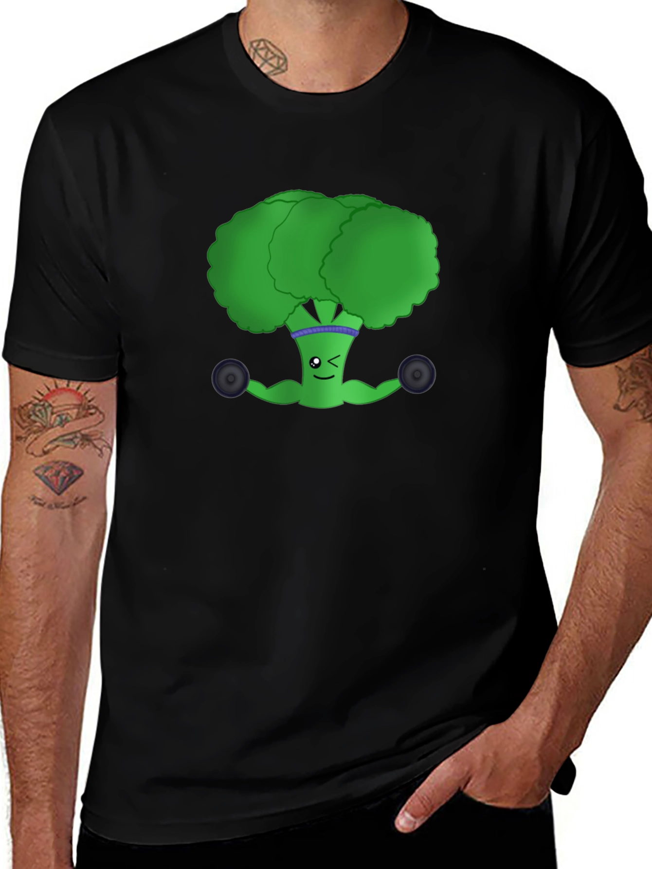 Variant 16 of Funny Broccoli Workout T-Shirt - Get Fit!