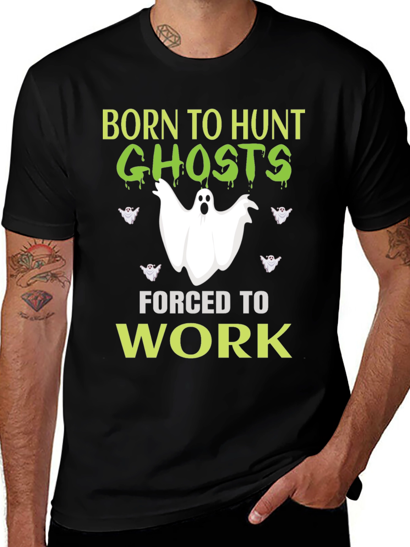 Variant 27 of Born to Hunt Ghosts T-Shirt | Halloween Humor Tee