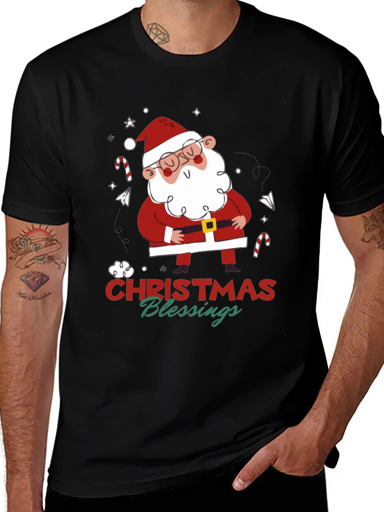 Christmas Blessings Santa T-Shirt