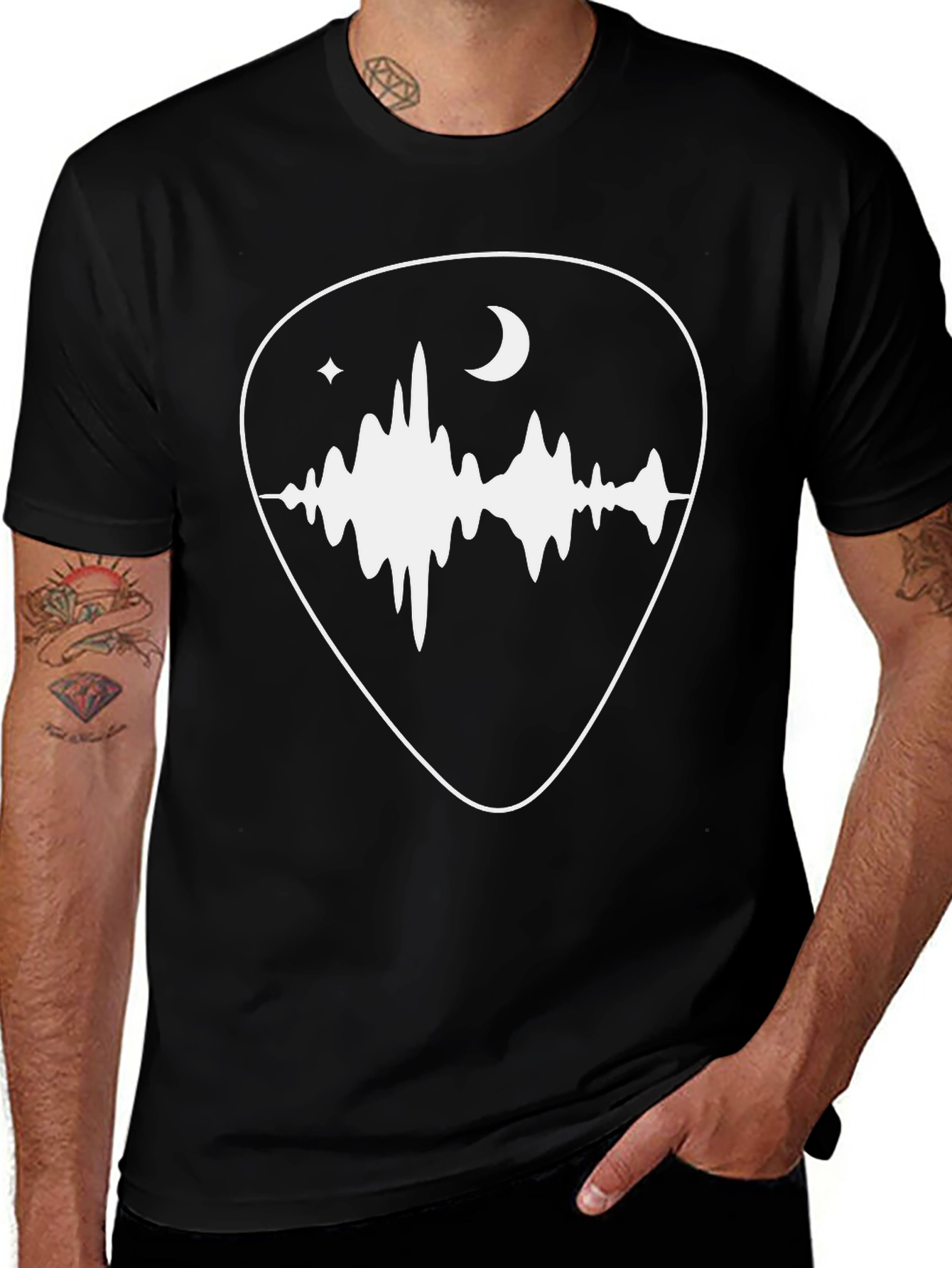 Variant 19 of Night Soundwave Guitar Pick Graphic Tee
