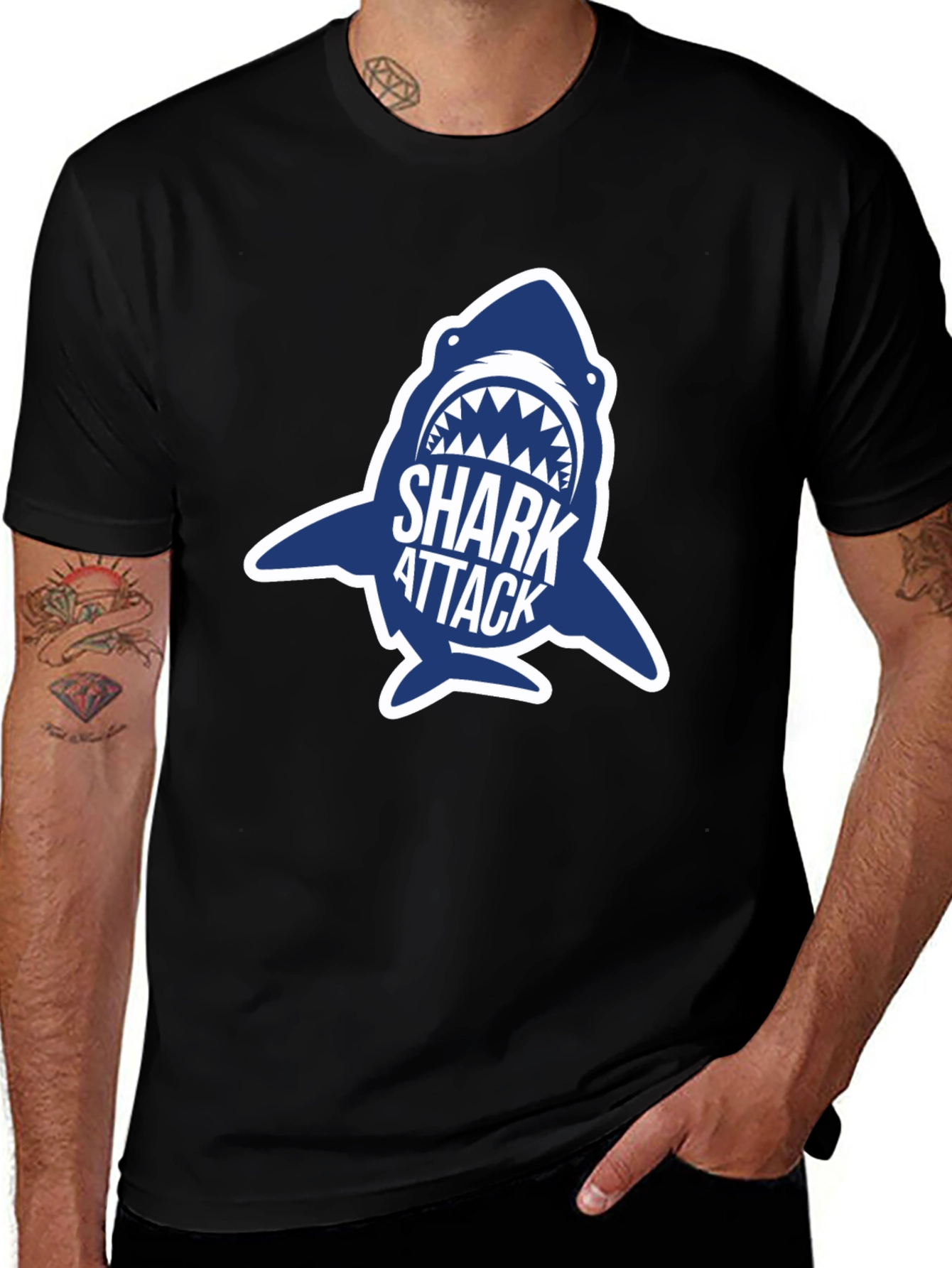 Variant 27 of Shark Attack Graphic T-Shirt - Men's Short Sleeve