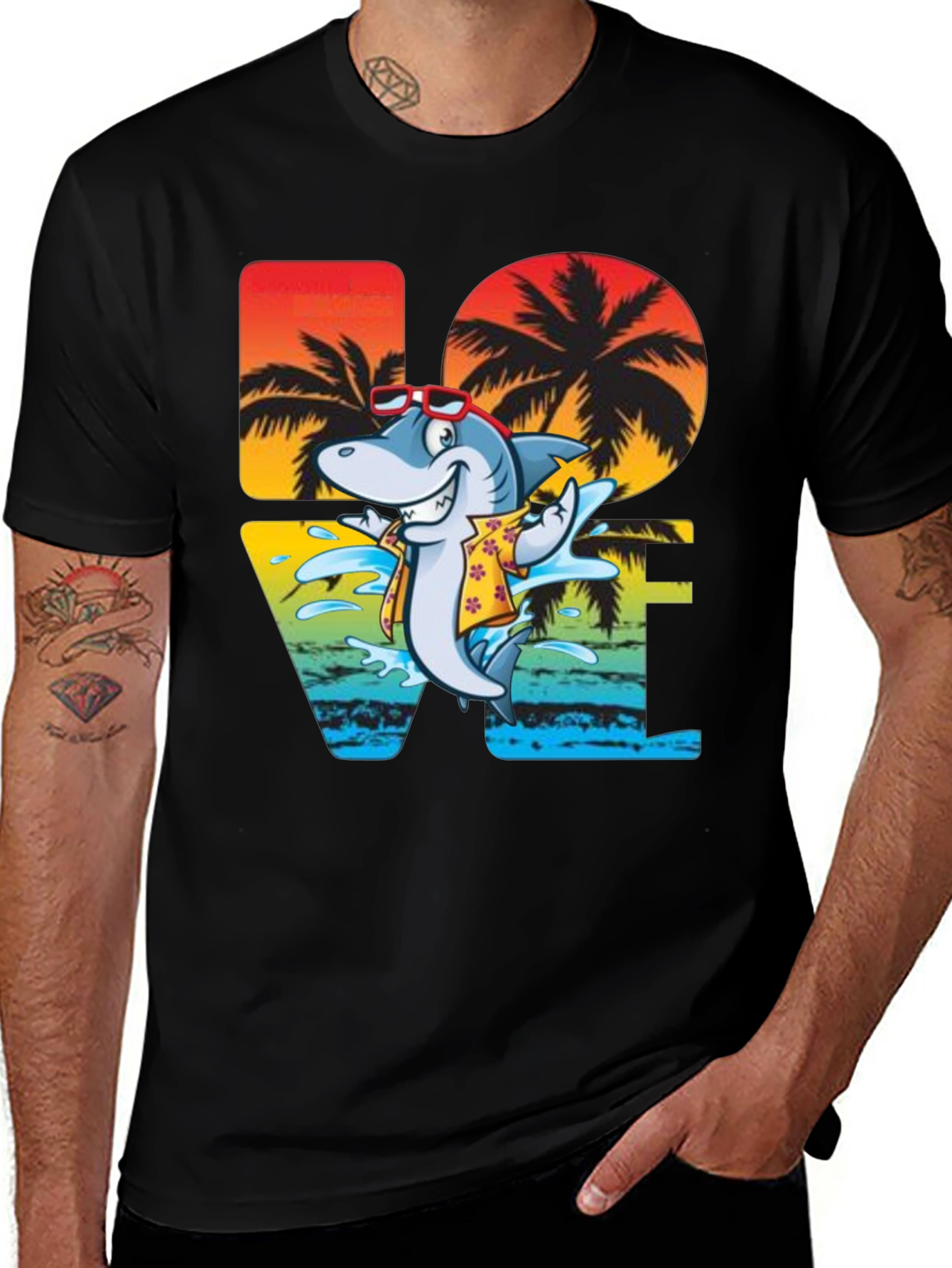 Shark Love Tropical T-Shirt