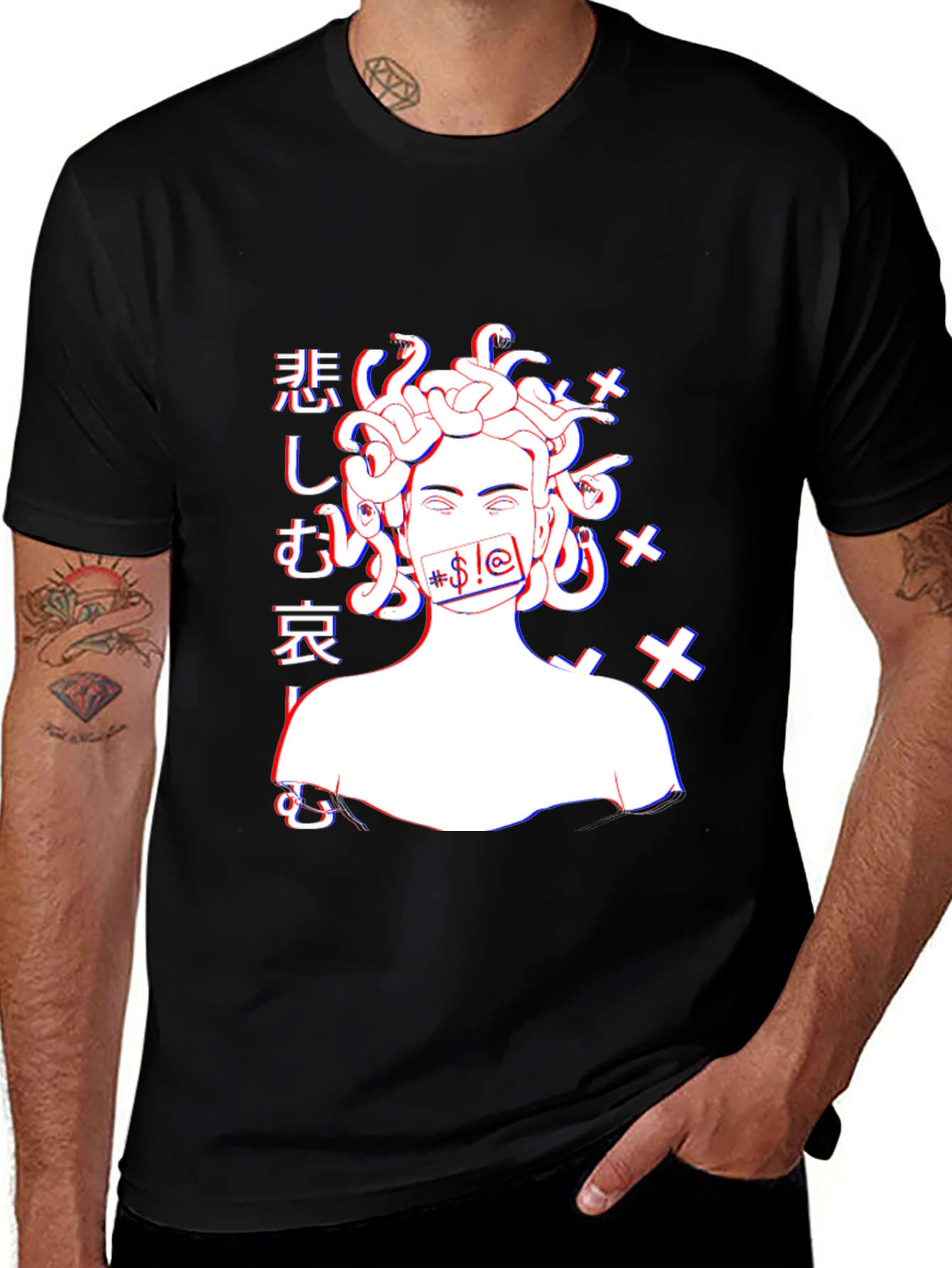 Variant 24 of Medusa Graphic Print T-Shirt - Black