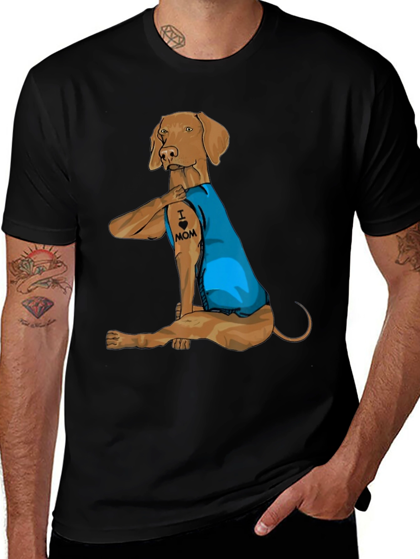 Variant 12 of I Love Mom Dog Tattoo T-Shirt