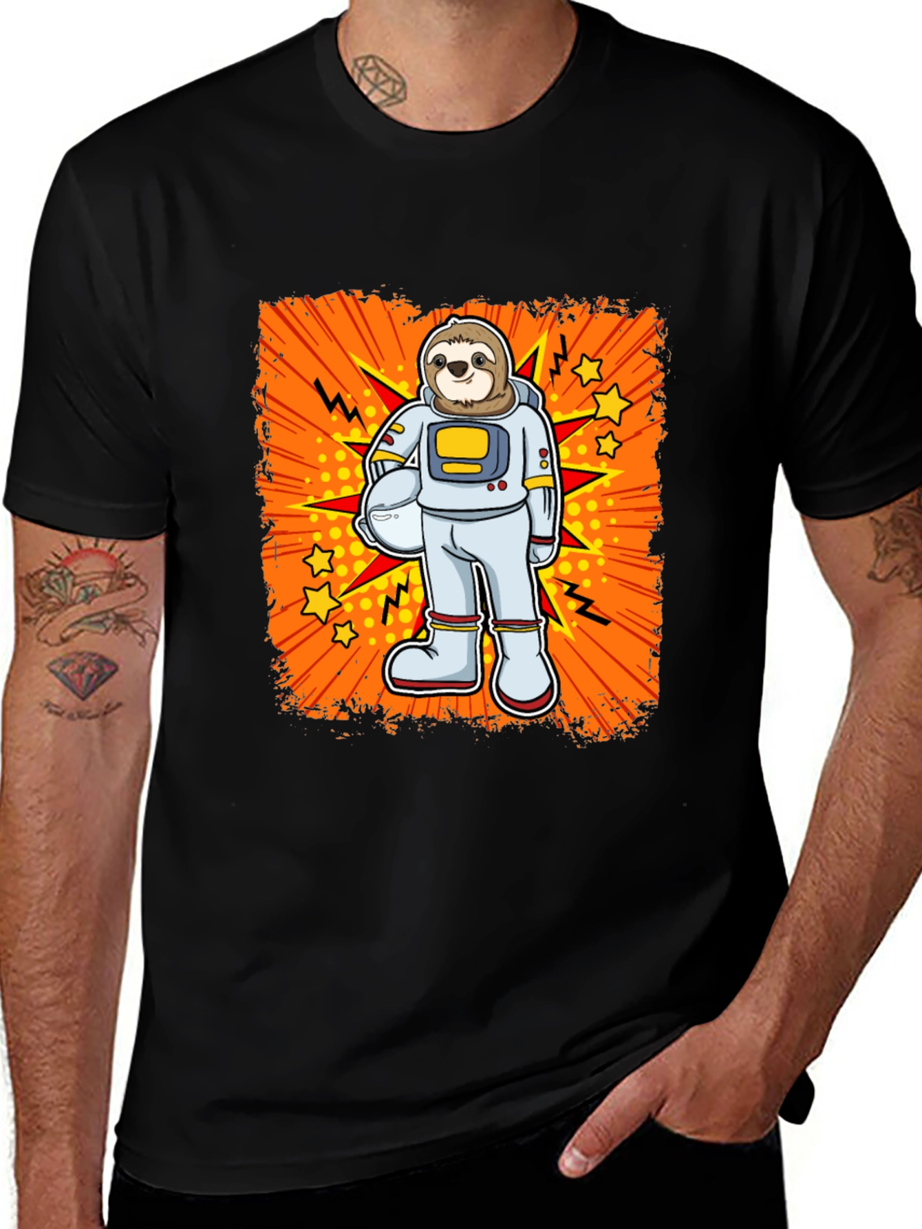 Variant 4 of Sloth Astronaut Graphic T-Shirt