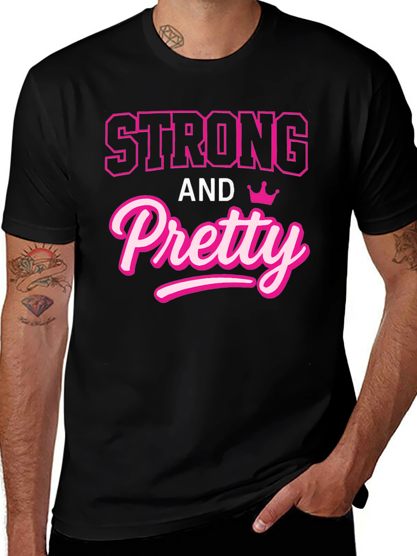 Variant 2 of Strong And Pretty T-Shirt - Black