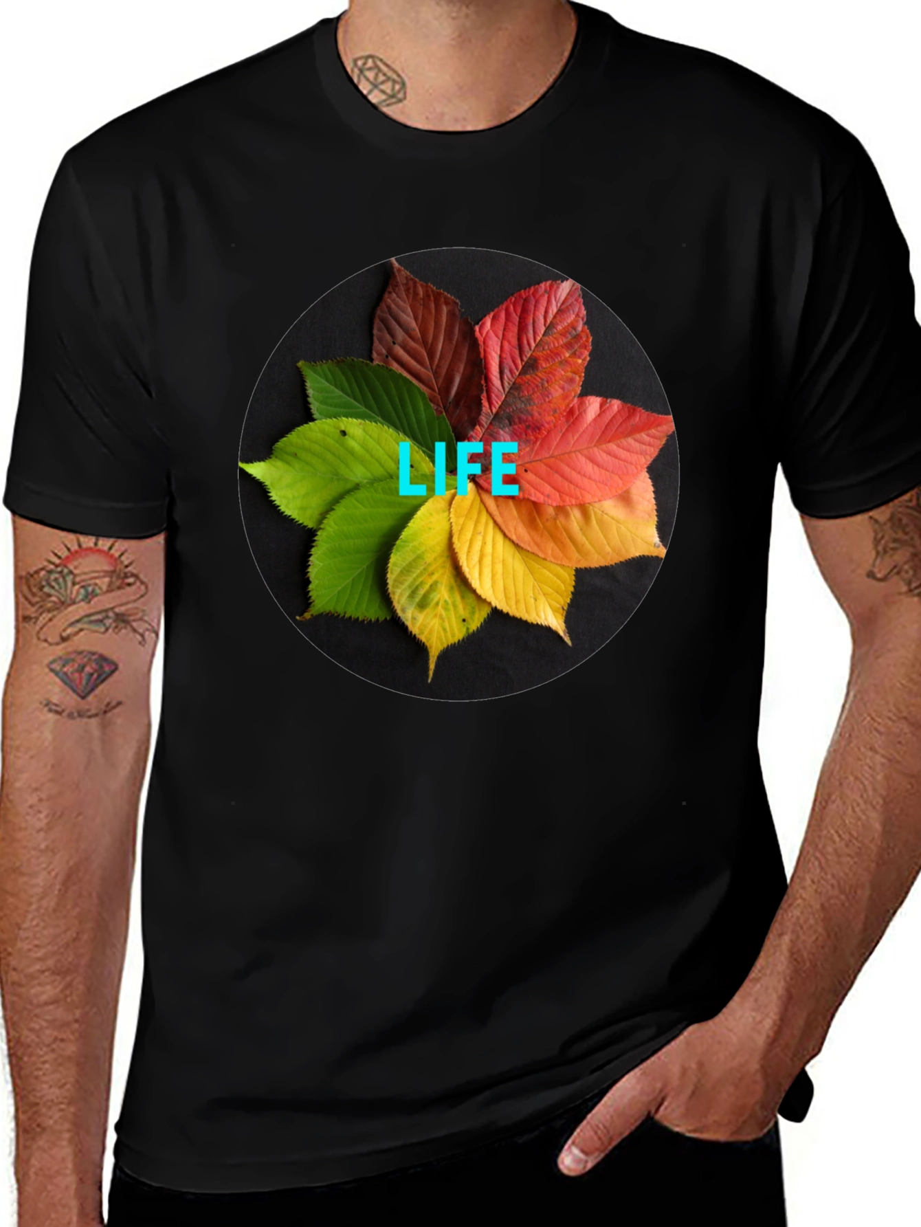 Variant 19 of Life Leaves Graphic Print T-Shirt