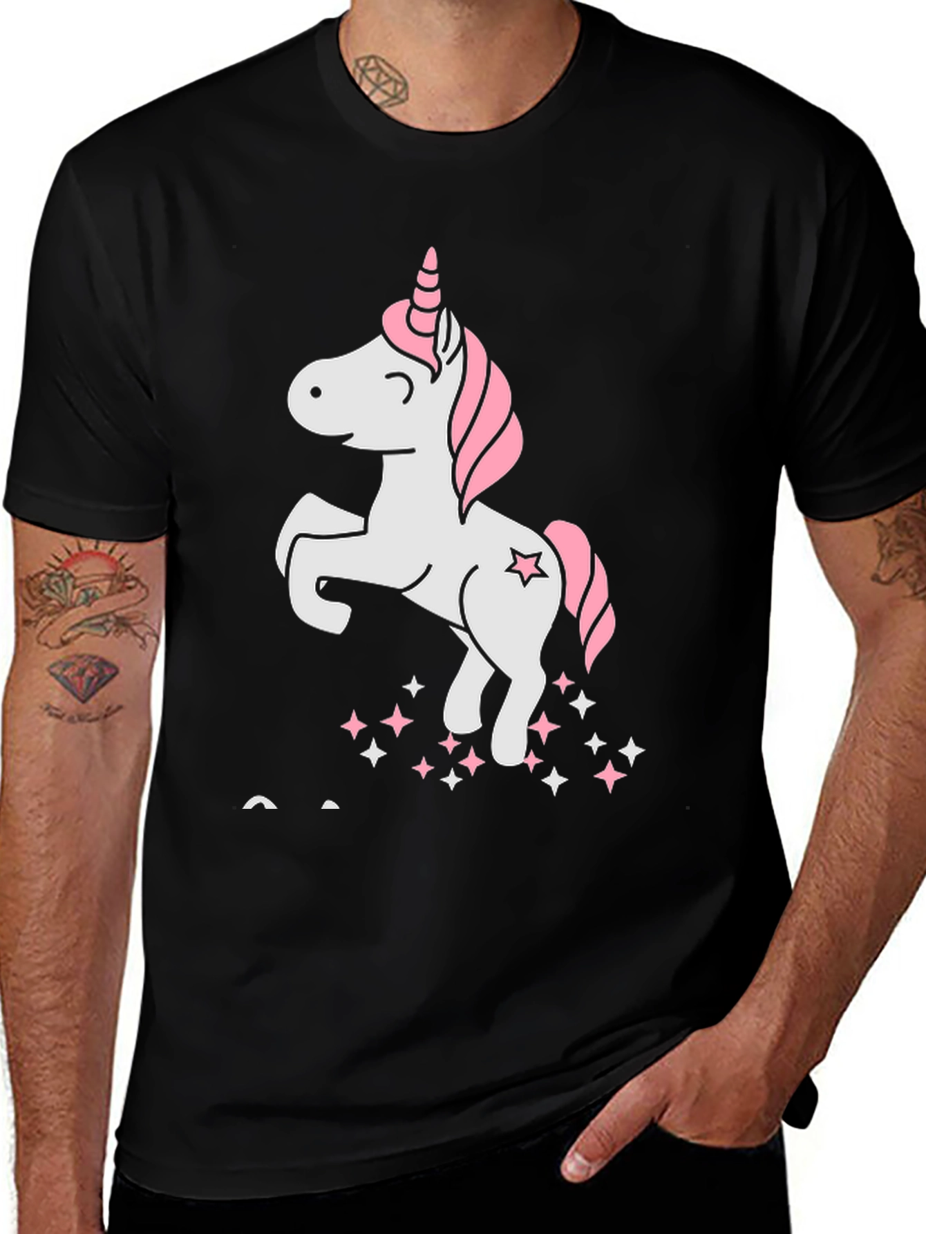 Variant 7 of Unicorn Graphic Tee - Black Cotton T-Shirt