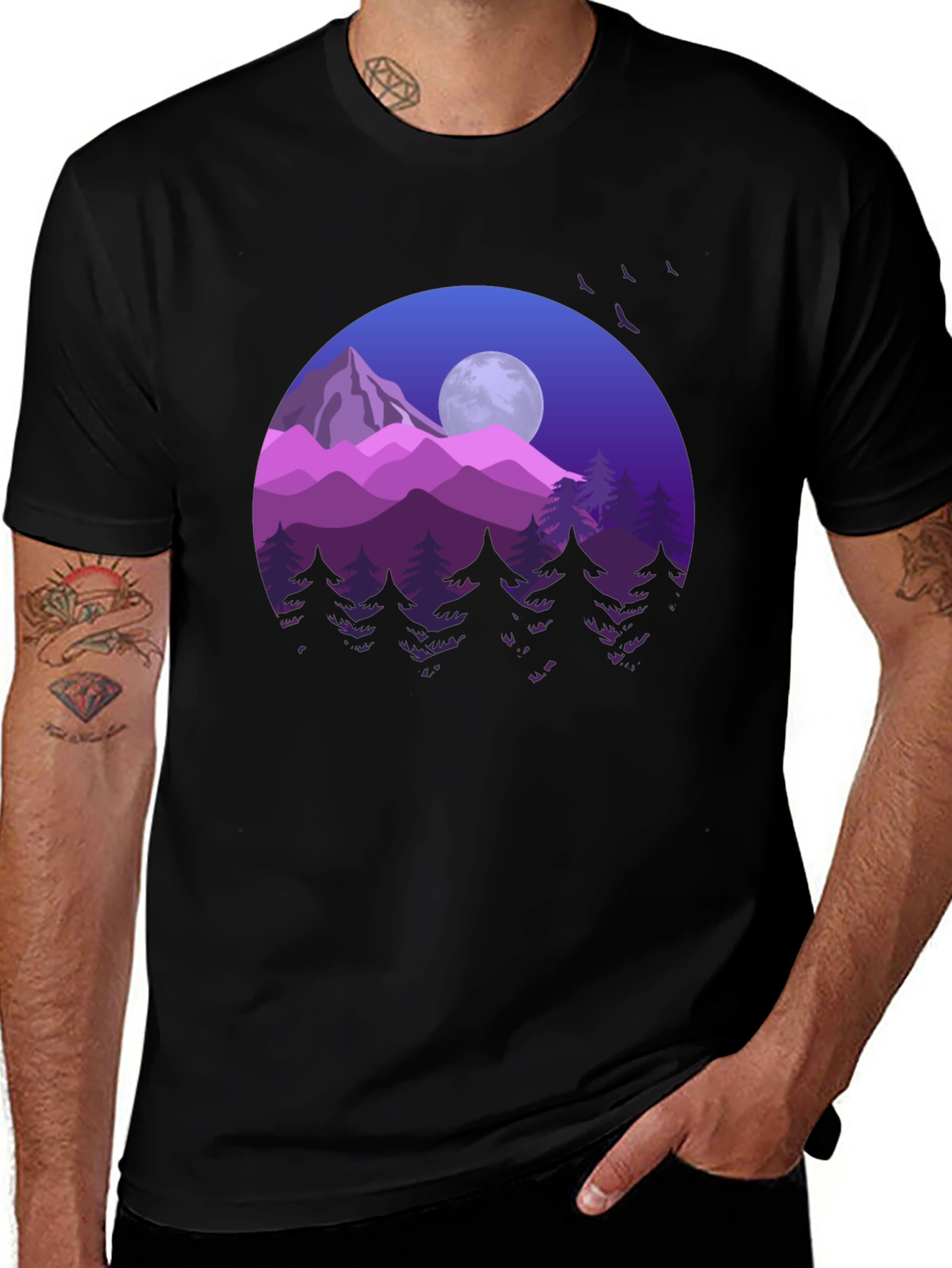 Variant 5 of Mountain Nightscape Graphic Tee