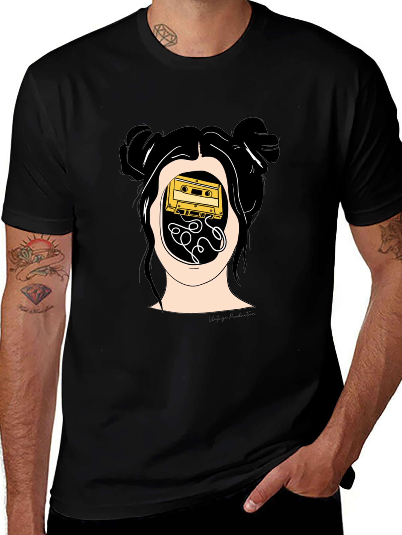 Variant 28 of Cassette Girl Graphic T-Shirt - Retro Music Tee