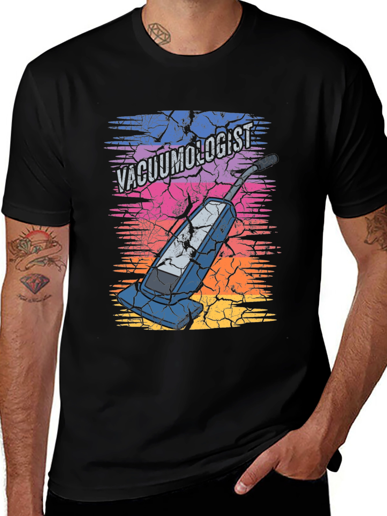 Black Vacuumologist Graphic Tee - Novelty T-Shirt main image