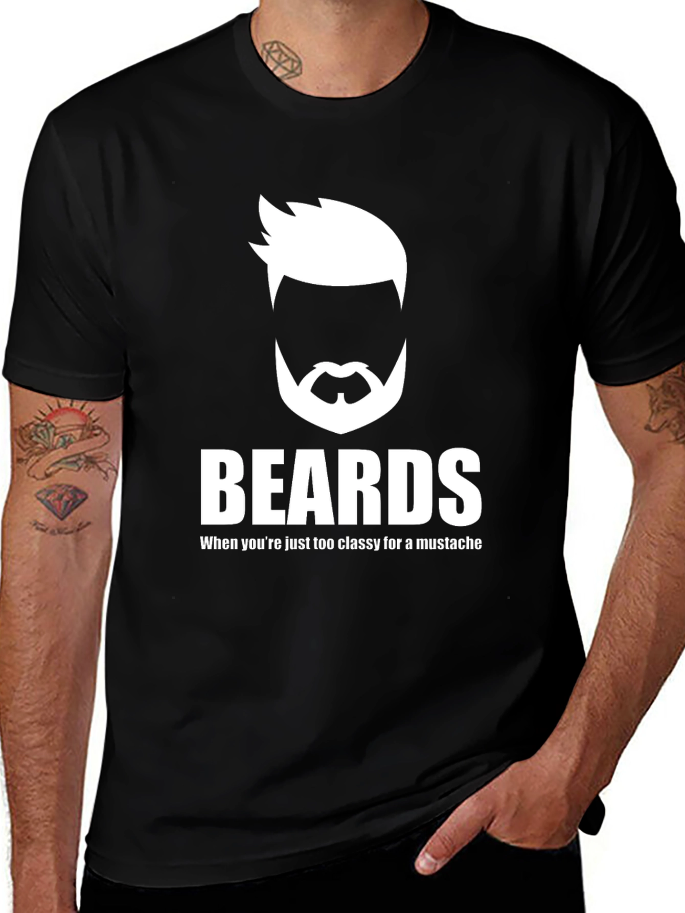 Variant 4 of Beards Classy Graphic Tee - Cool Men's T-Shirt