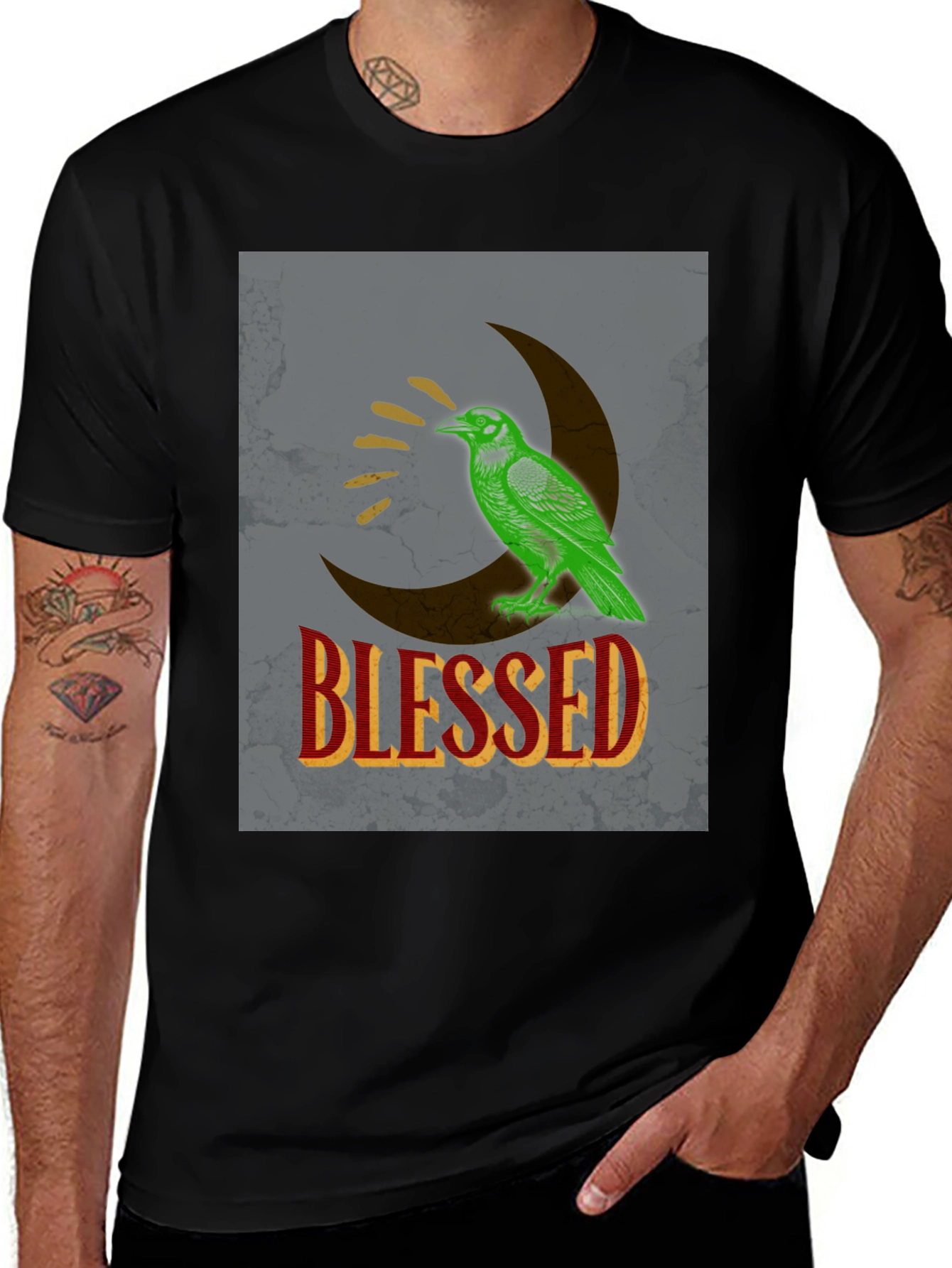 Variant 28 of Blessed Raven Graphic T-Shirt - Dark Style