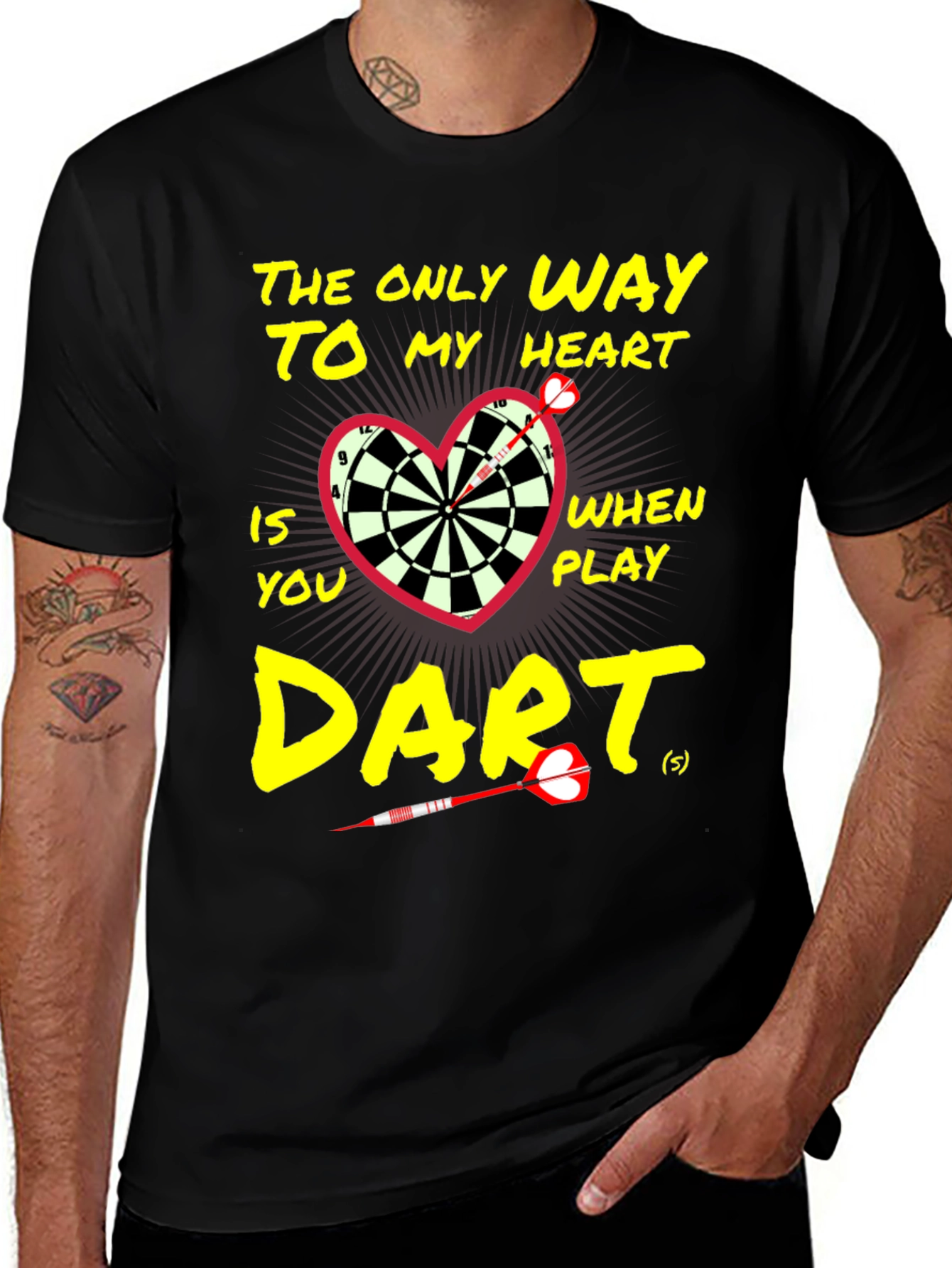 Darts to My Heart Black T-Shirt