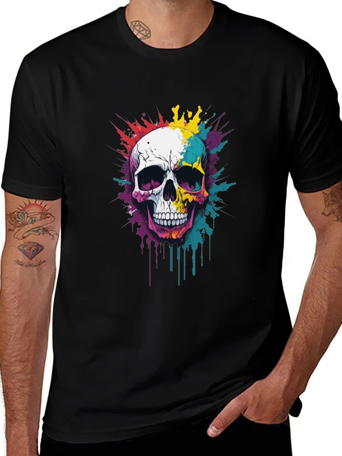 Variant 16 of Colorful Skull Graphic T-Shirt