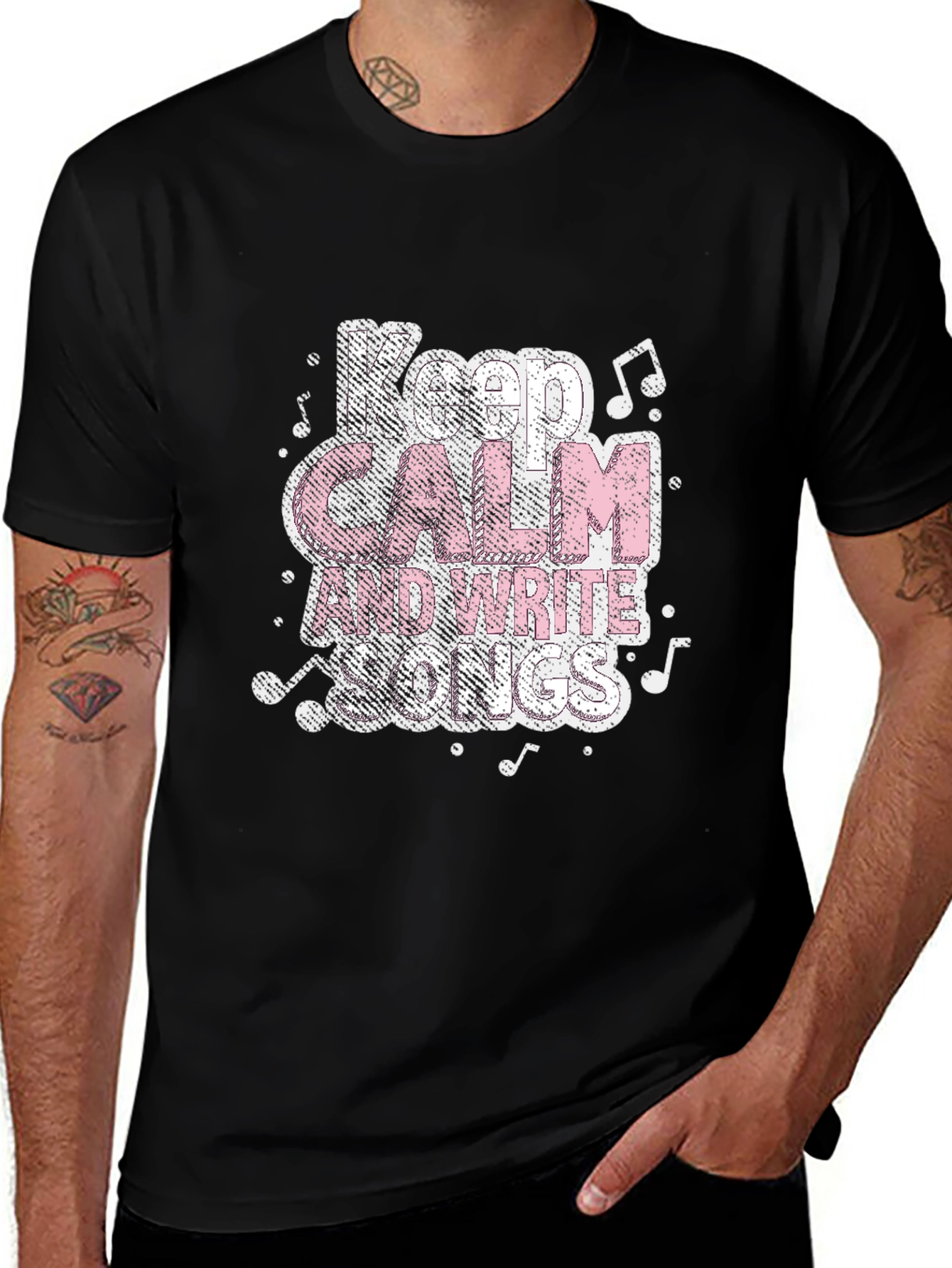 Keep Calm and Write Songs Black T-Shirt