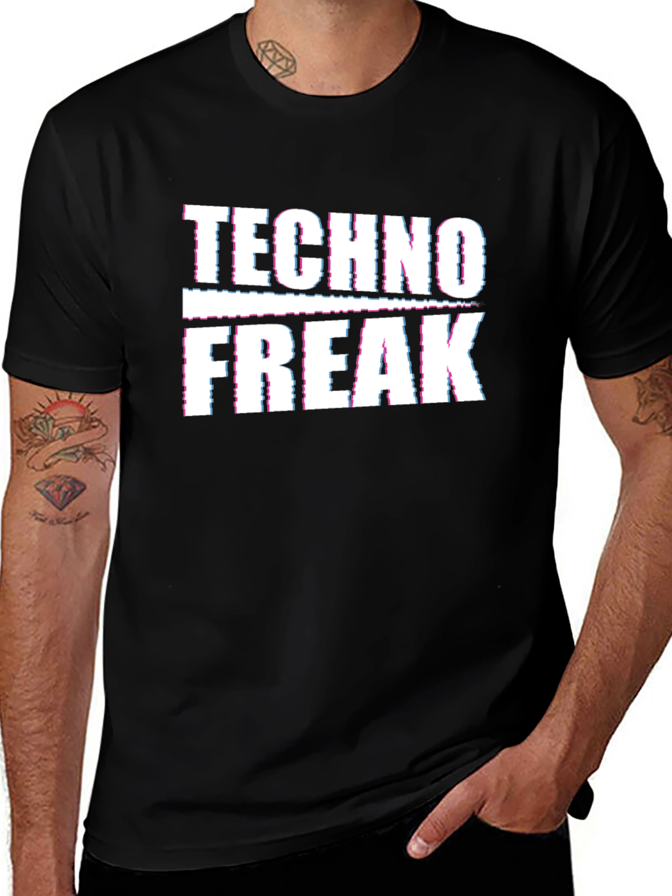 Variant 8 of Techno Freak Graphic Tee - Black Cotton T-Shirt