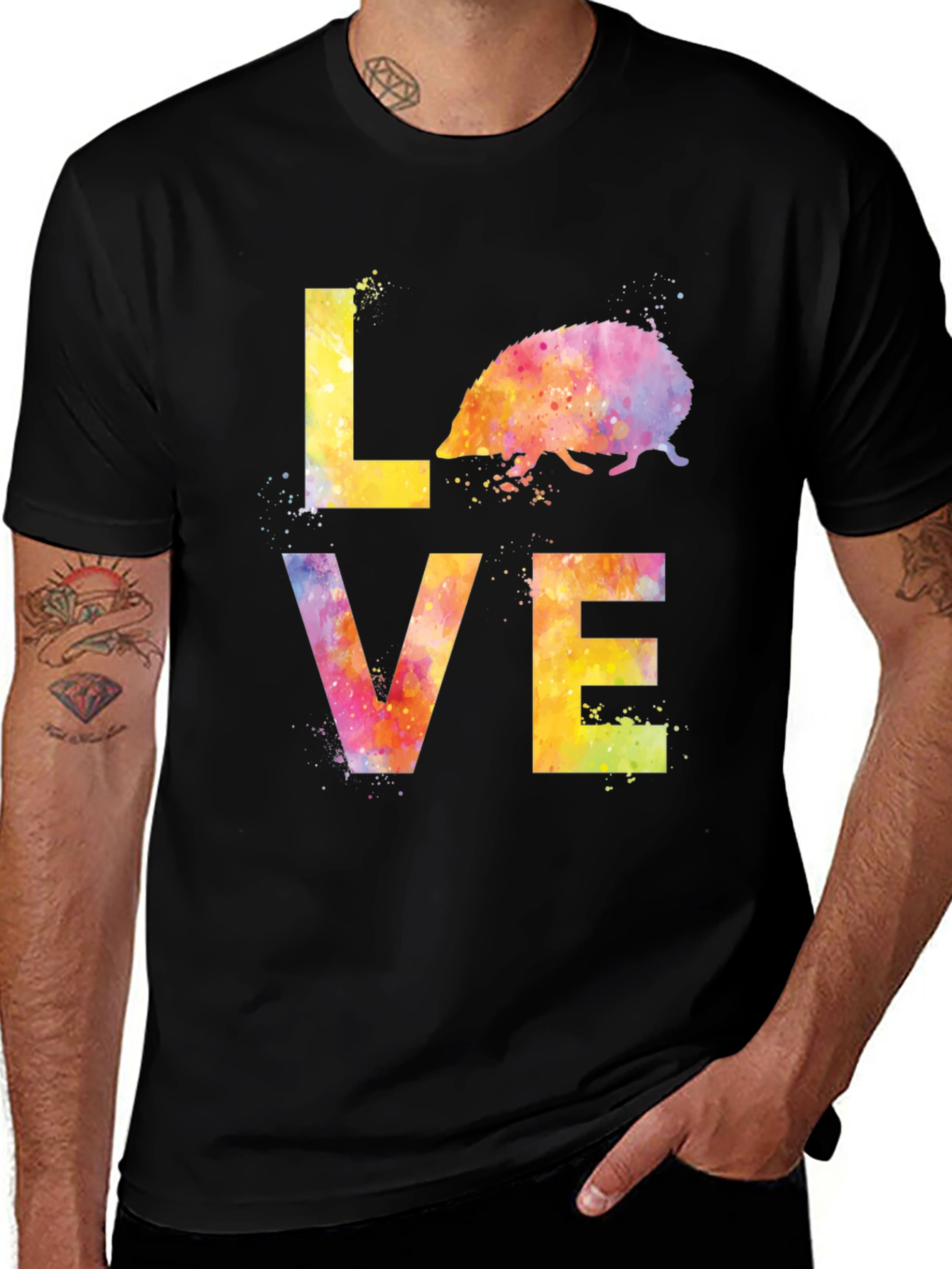 Variant 9 of Watercolor Hedgehog Love Graphic T-Shirt