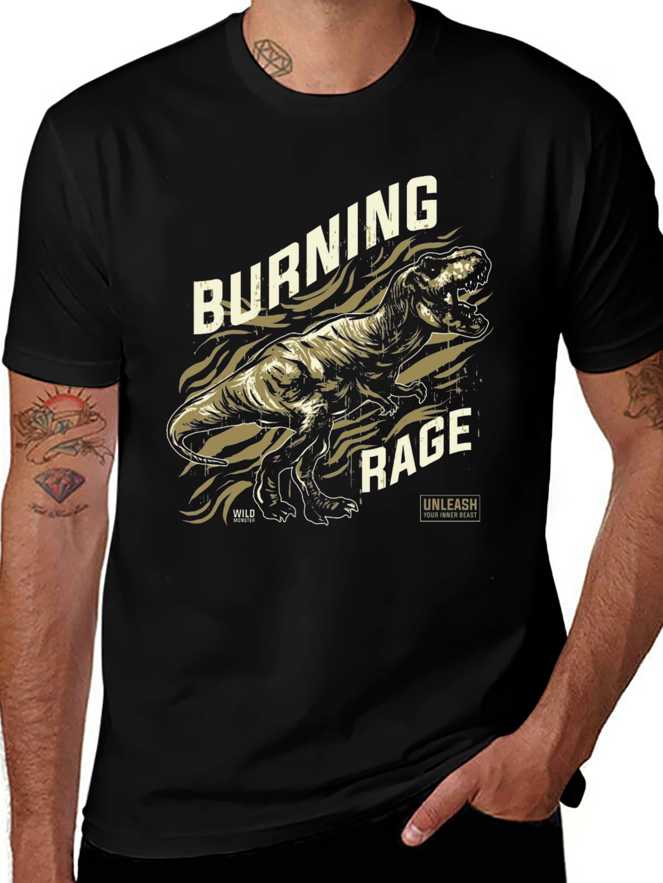 Variant 17 of Burning Rage T-Rex Graphic Tee