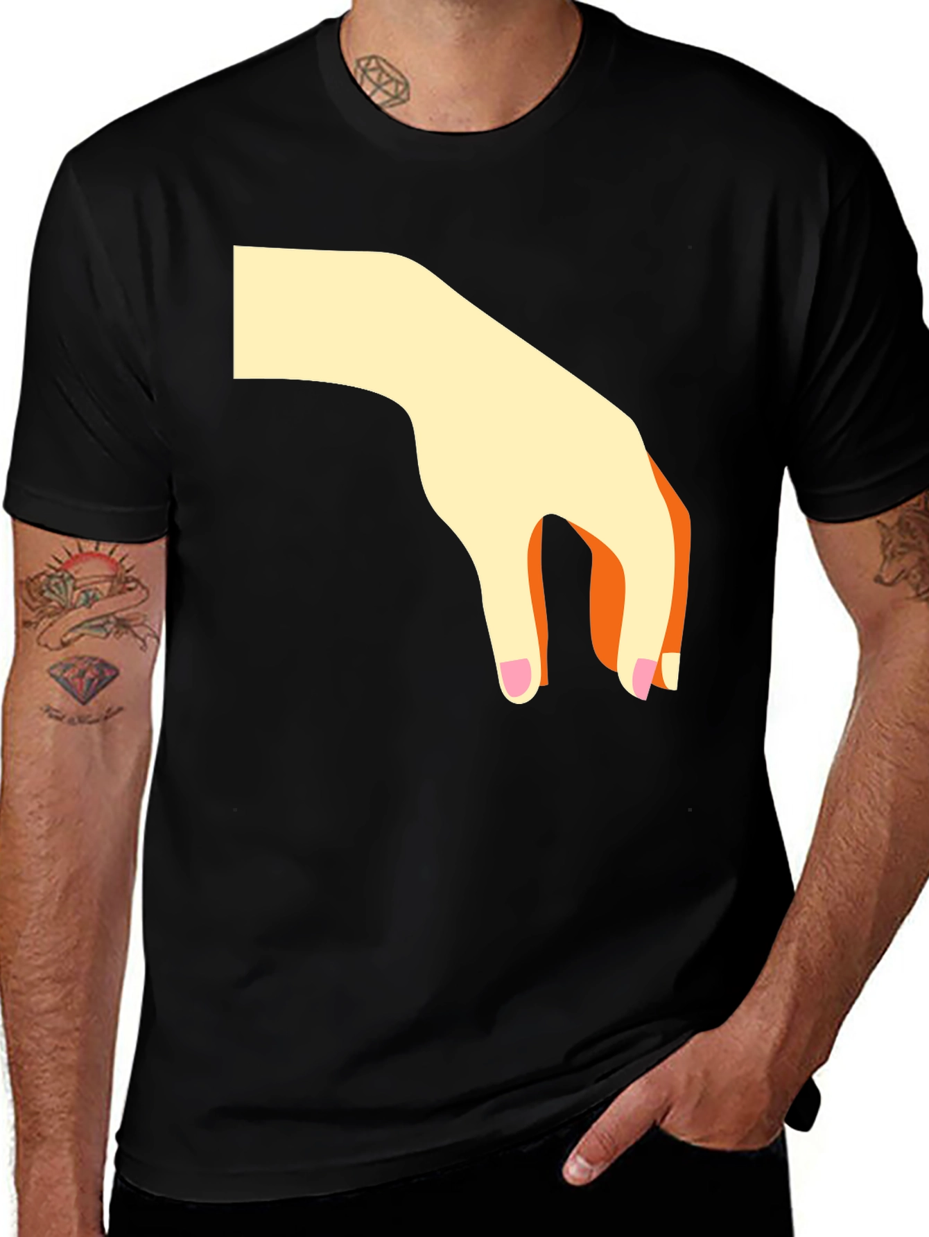 Variant 26 of Abstract Hand Graphic Tee - Unisex Black T-Shirt