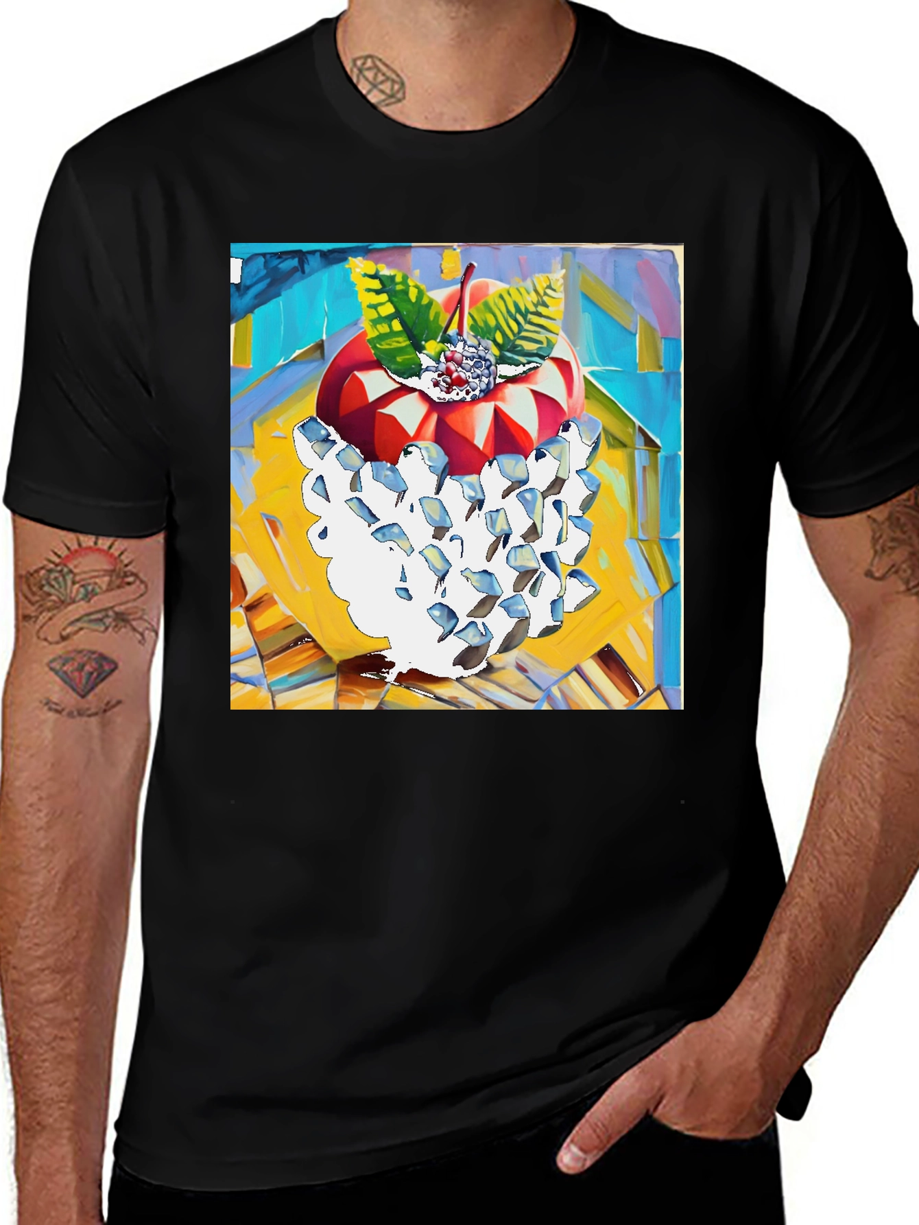 Abstract Apple T-Shirt - Modern Art Wearable