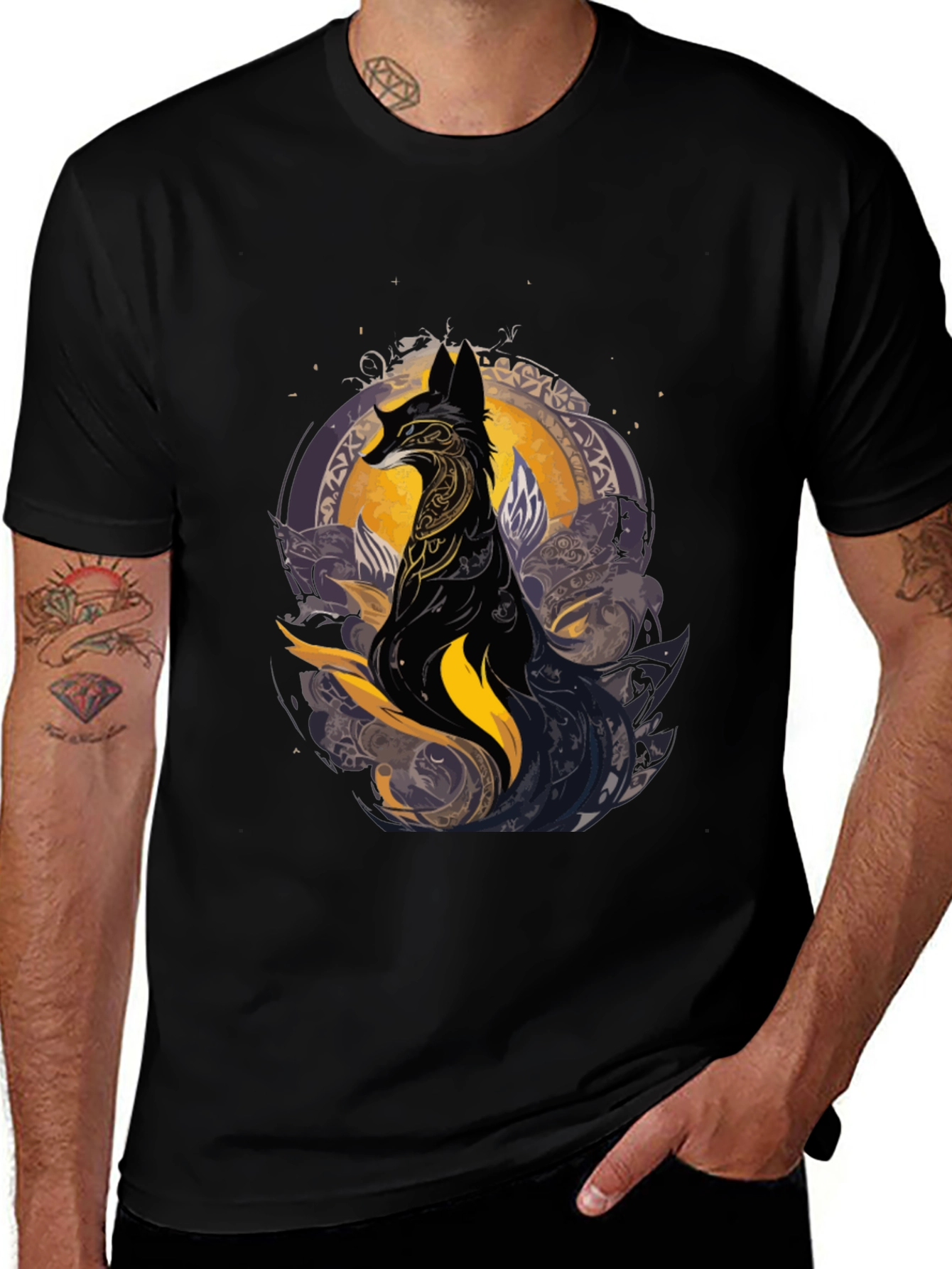 Variant 14 of Mystic Fox Graphic T-Shirt - Black