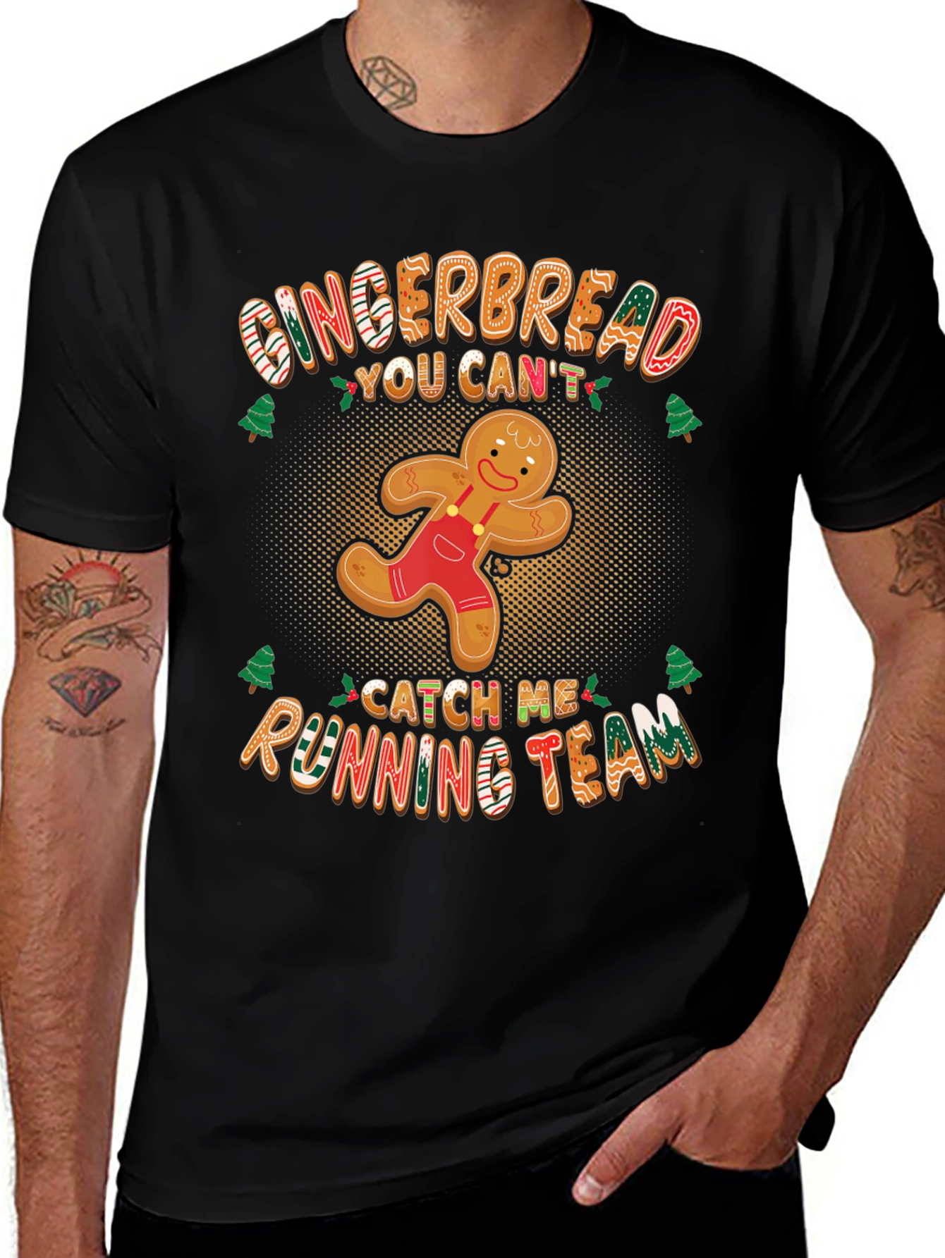 Variant 24 of Gingerbread Running Team T-Shirt Funny Christmas Tee