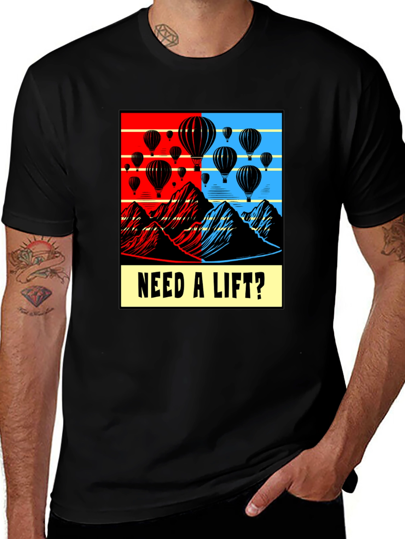 Variant 29 of Need a Lift? Hot Air Balloon Graphic Tee
