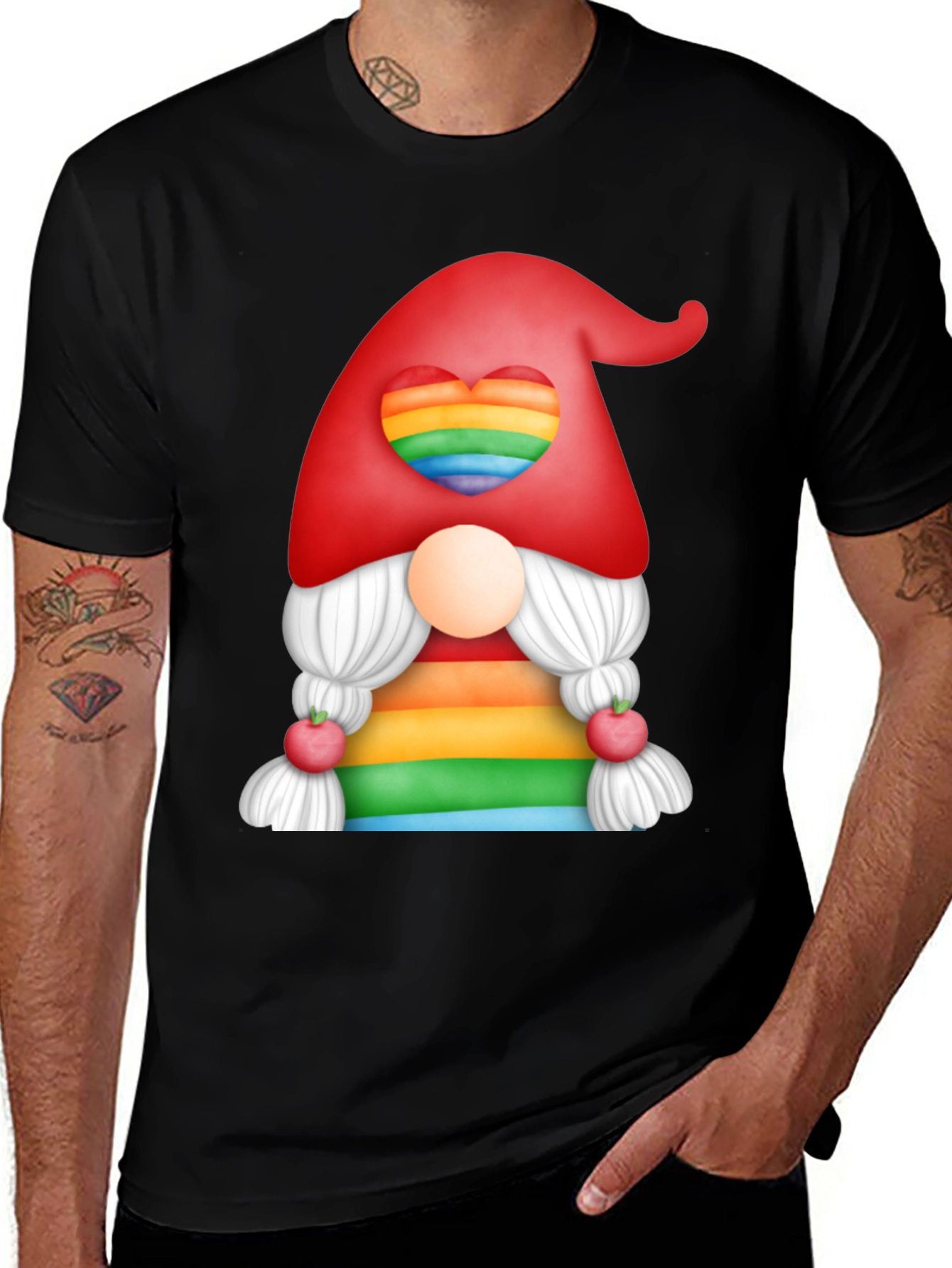 Rainbow Gnome Graphic Tee - Pride Love