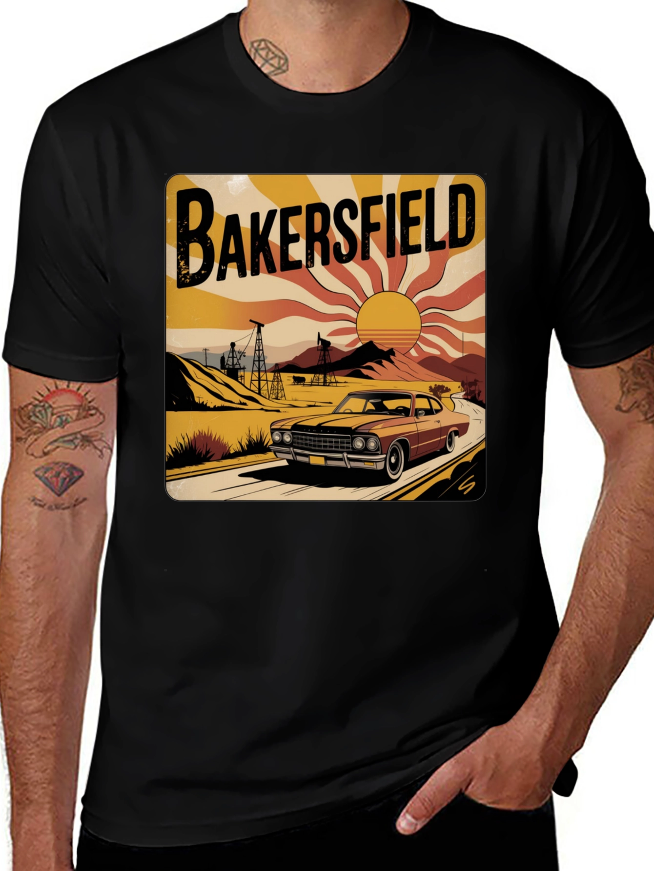 Variant 24 of Bakersfield Retro Car Graphic Tee