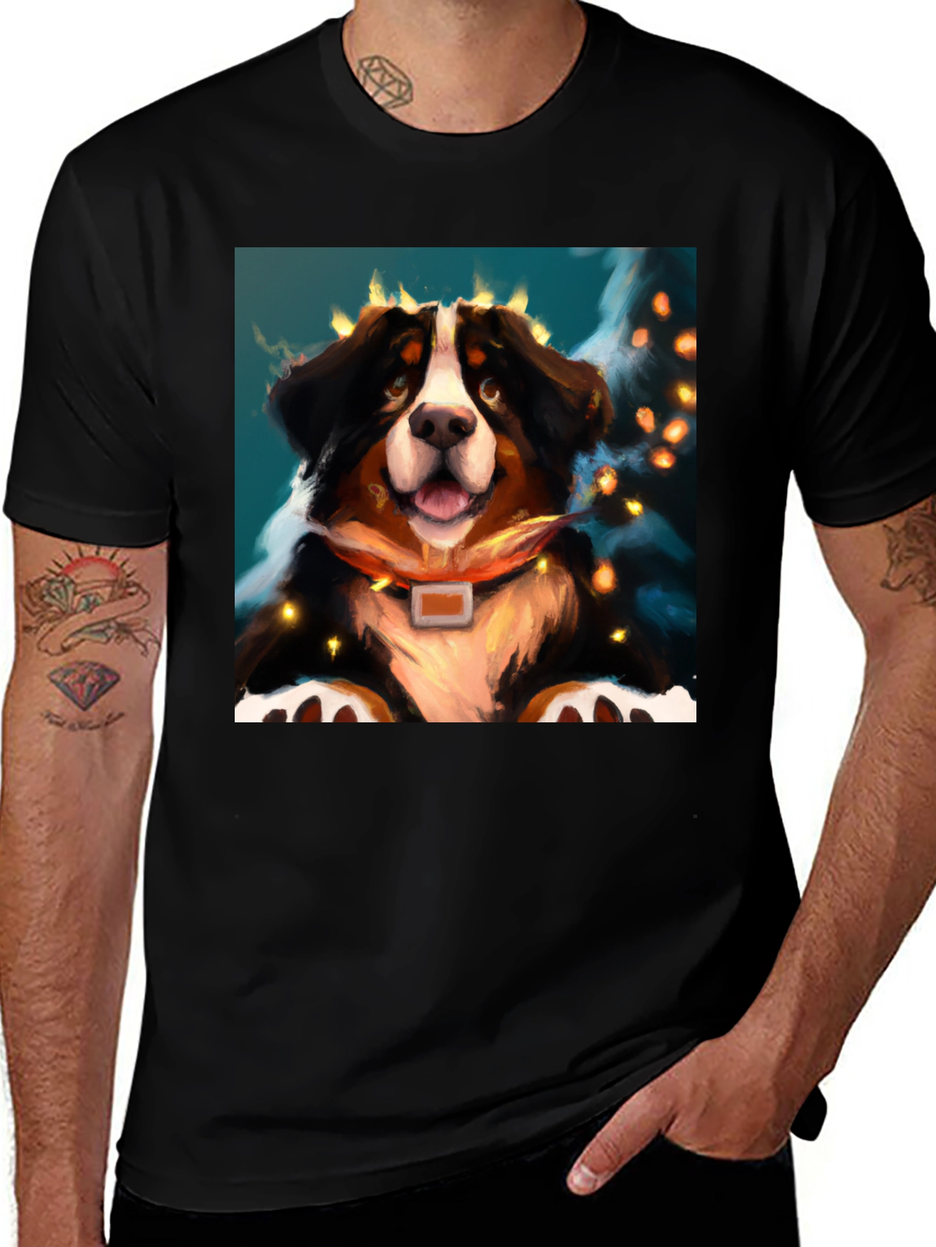 Dog Art T-Shirt - Bernese Mountain Dog Tee