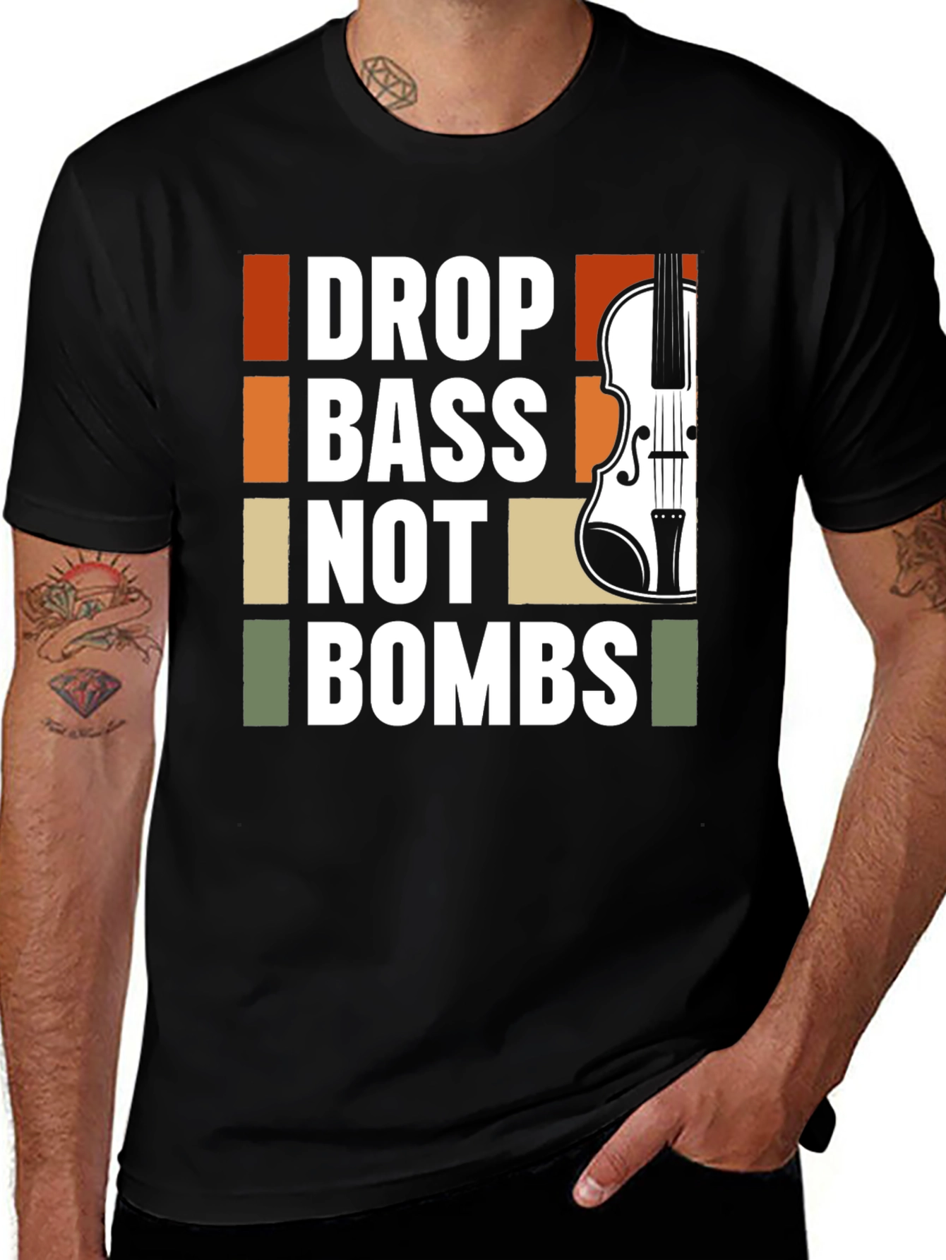 Variant 19 of Drop Bass Not Bombs Graphic T-Shirt