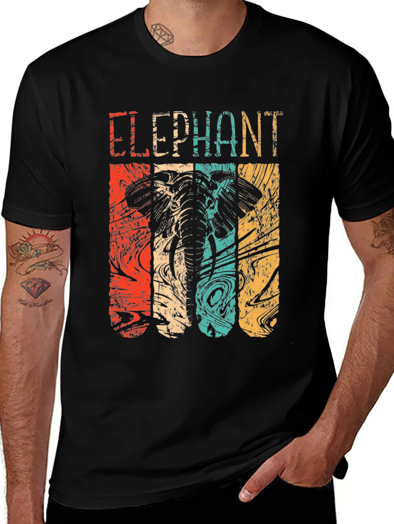 Variant 23 of Retro Elephant T-Shirt - Distressed Graphic Tee