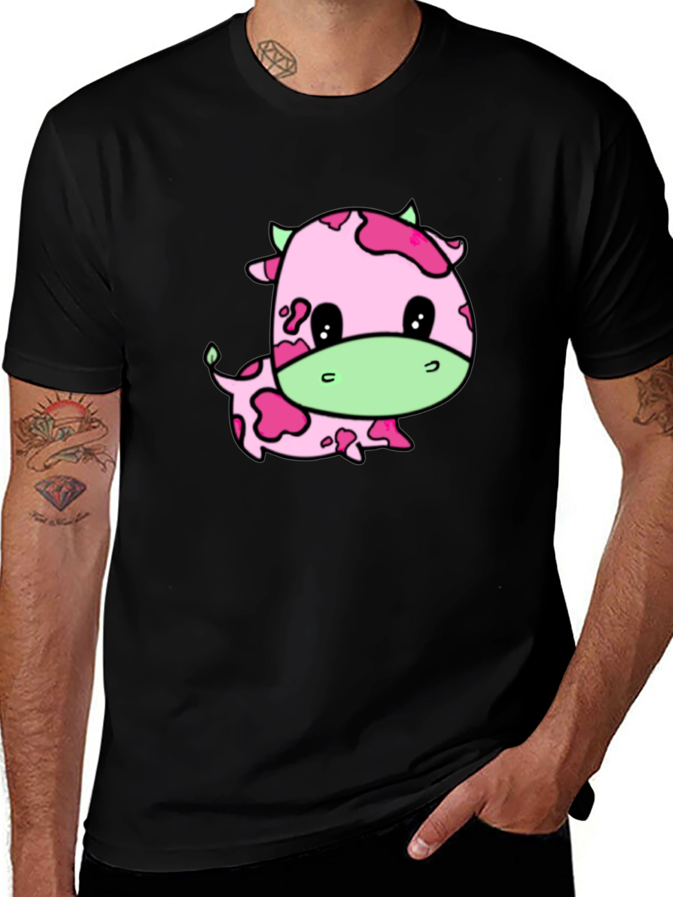 Variant 2 of Cute Pink Cow Graphic Tee