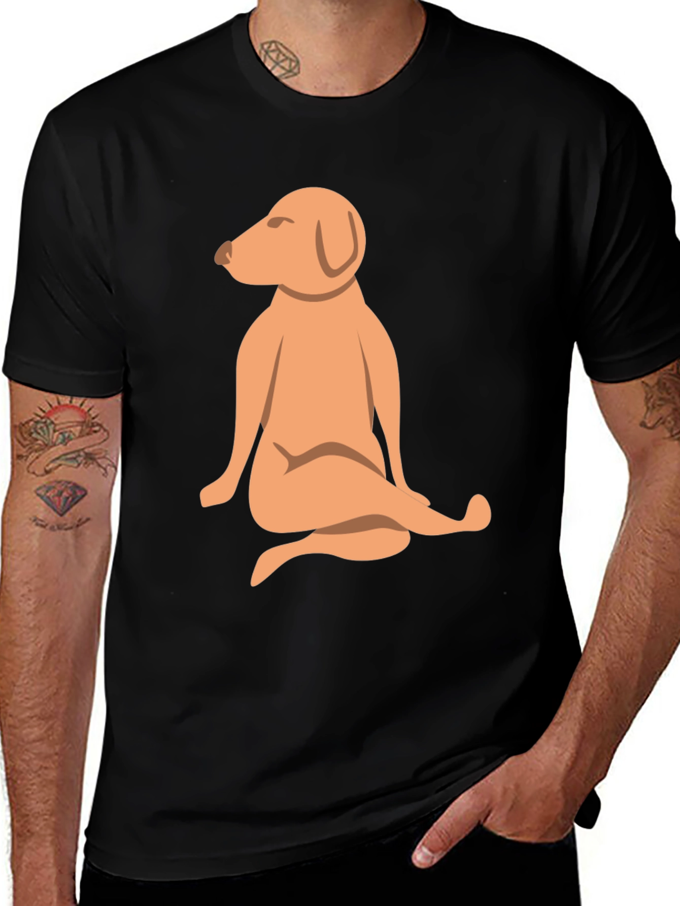 Variant 27 of Dog Yoga Pose Graphic Tee - Black
