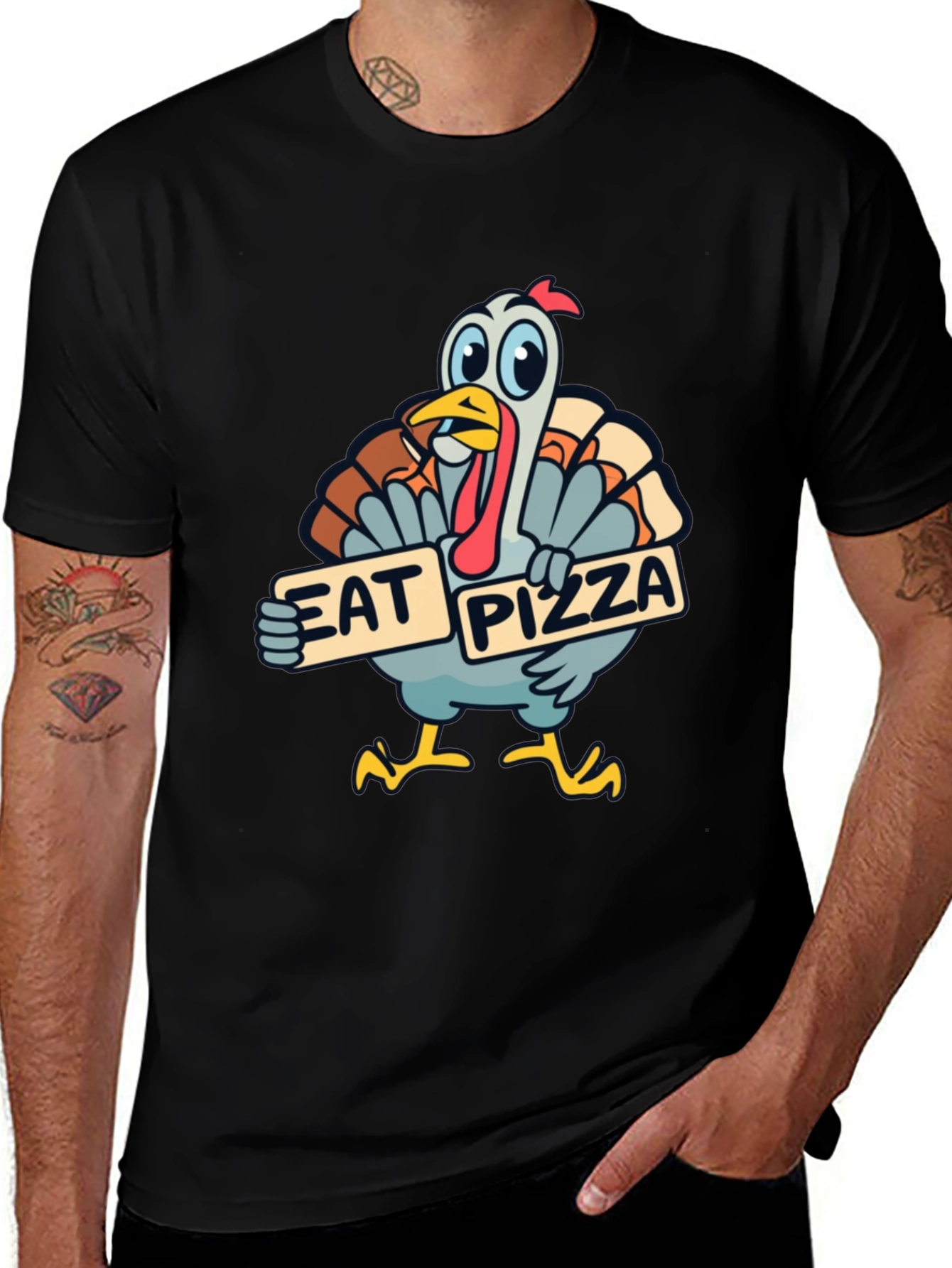 Variant 19 of Eat Pizza Turkey Graphic T-Shirt