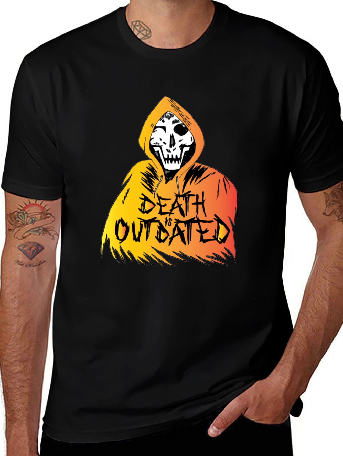 Black Death vs Outdated Graphic T-Shirt - Black main image