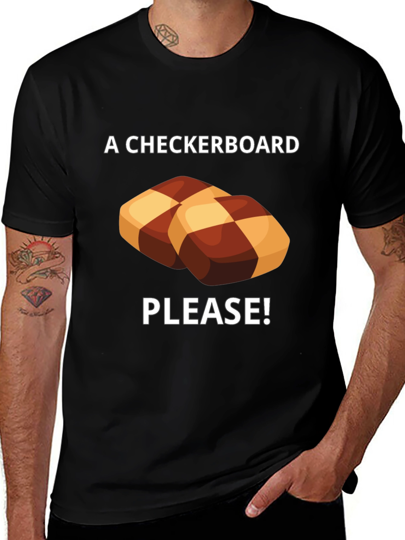 Variant 4 of Checkerboard Cookie Please! Graphic Tee