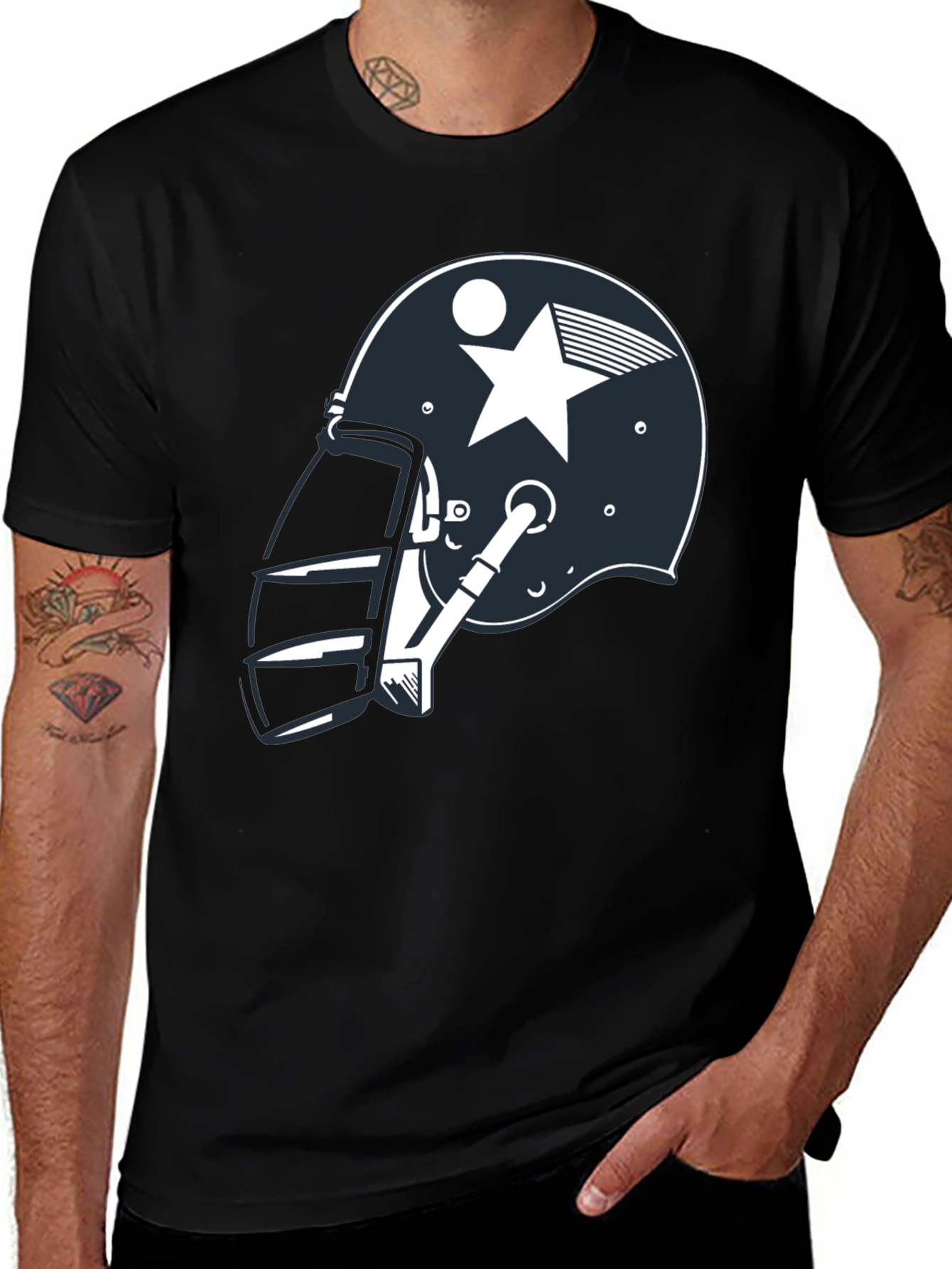 Variant 22 of Football Helmet Graphic Tee - Stylish Sports Fan Apparel