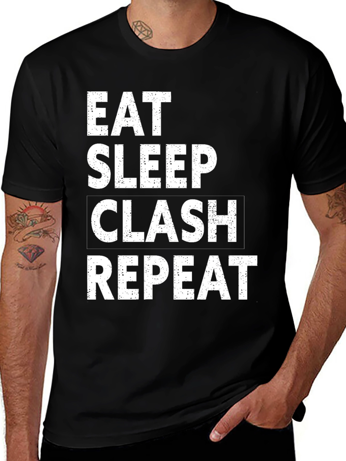 Variant 7 of Eat Sleep Clash Repeat Black T-Shirt