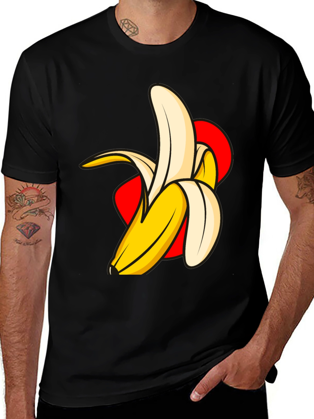 Variant 29 of Banana Graphic Print Black T-Shirt