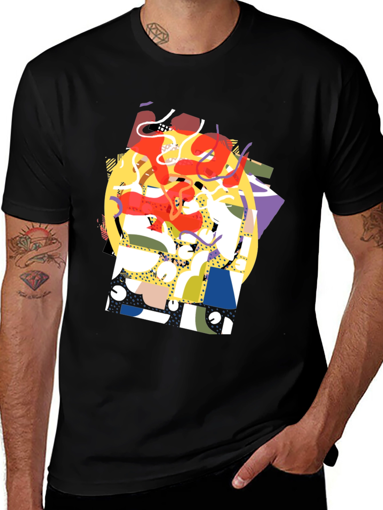 Variant 20 of Abstract Graphic Tee - Black Casual Shirt