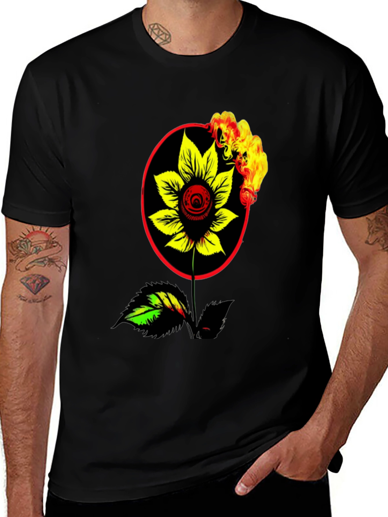 Variant 17 of Burning Flower Graphic Tee